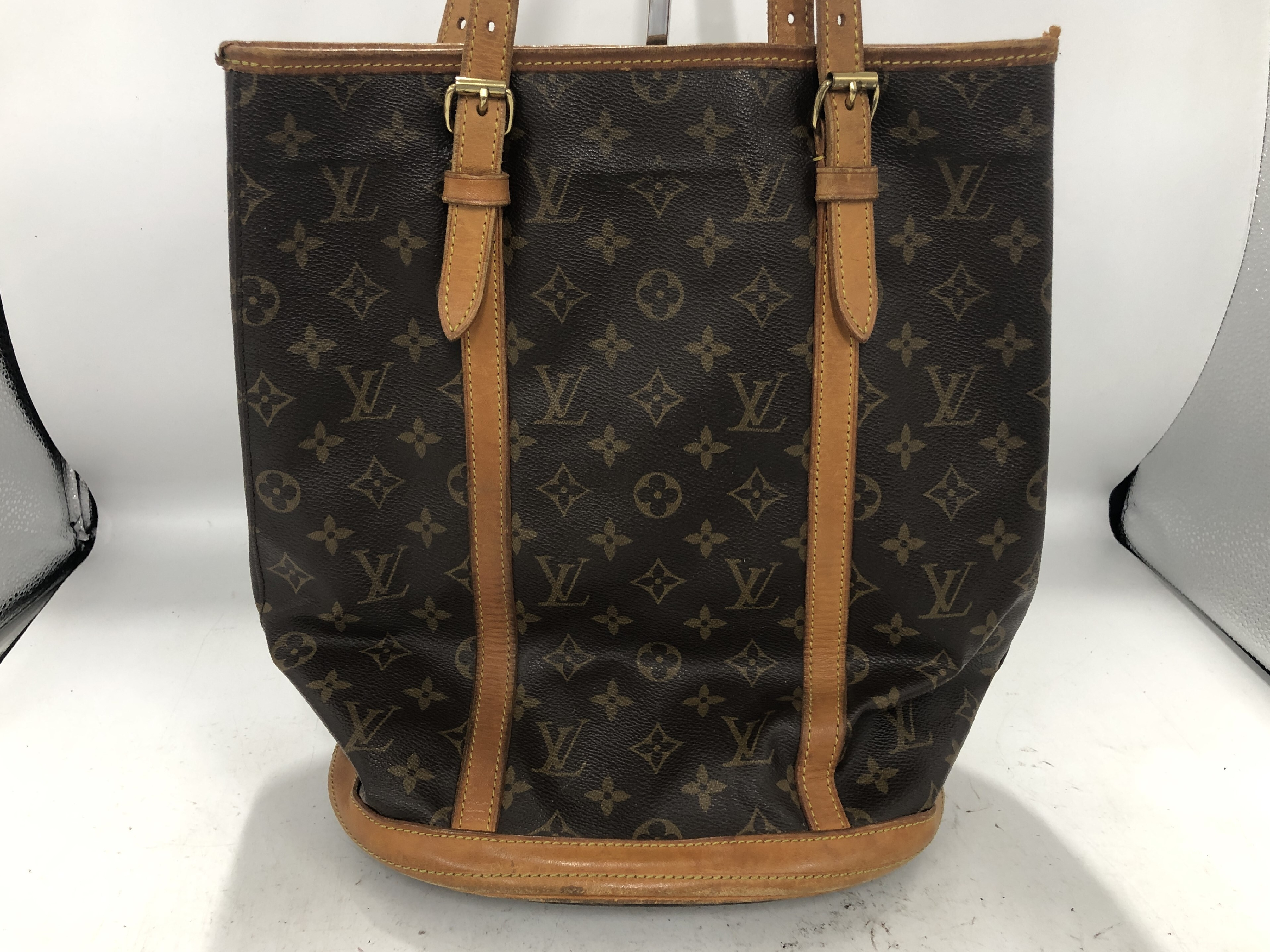 Monogram Bucket GM M42236 FL0065 PVC Brown Tote Bag — view 2