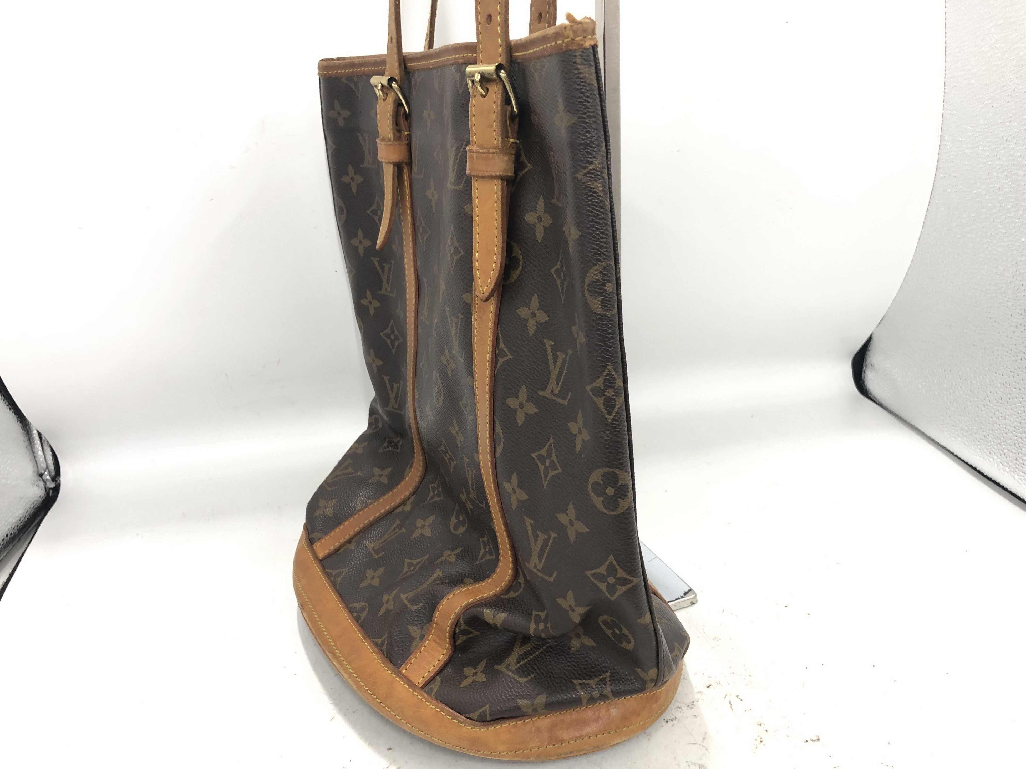 Monogram Bucket GM M42236 FL0065 PVC Brown Tote Bag — view 4