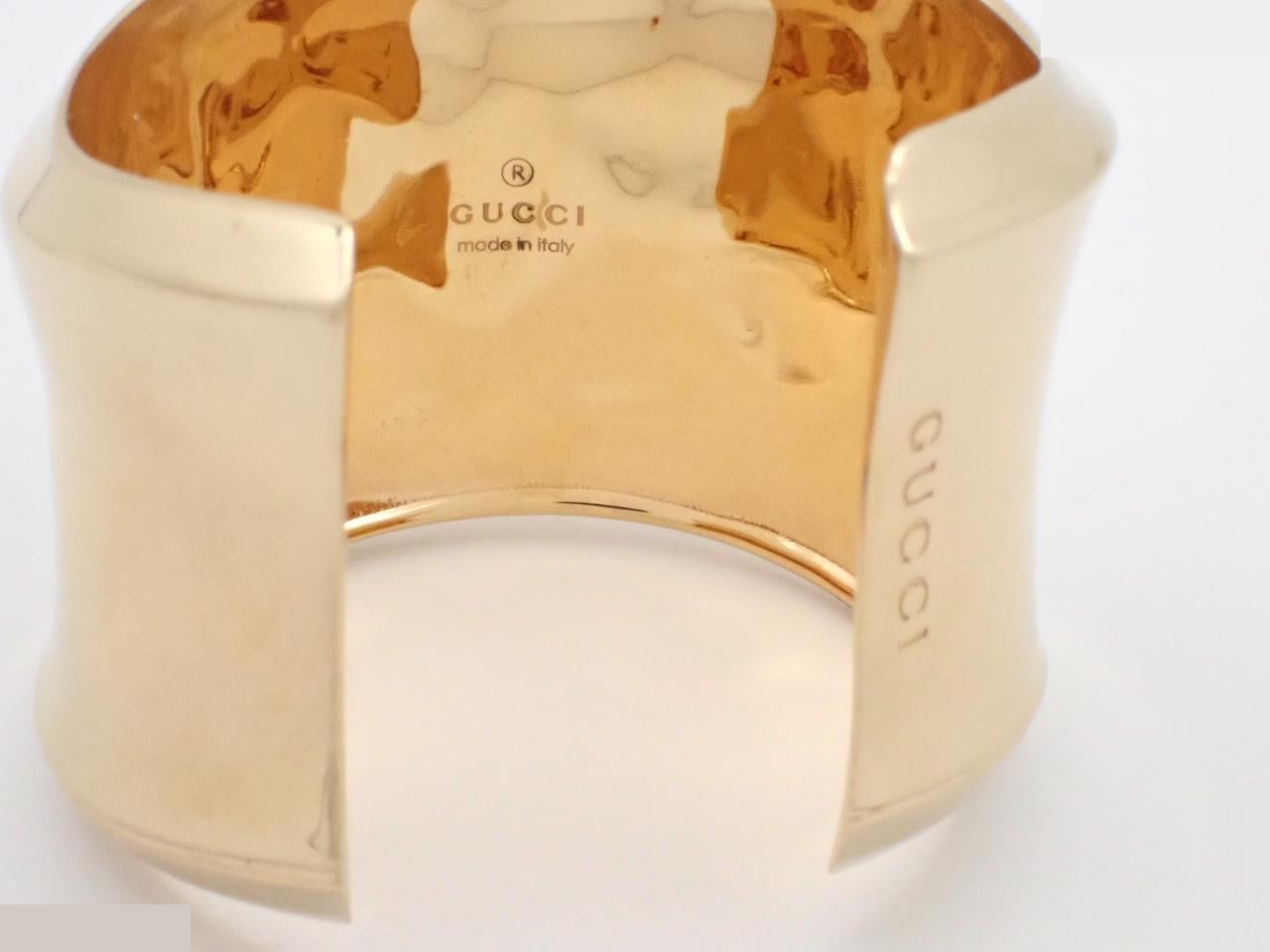 Bamboo Wide Cuff Bracelet, GP Gold, Wrist Circumference Approx. 17cm — view 3