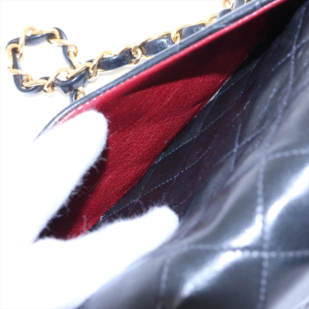 [Individually packaged] Chanel Matelassé 23 Small Lambskin Double Flap Double Chain Bag, Black with Gold Hardware, 2390403, Series 2, A01113 — view 12