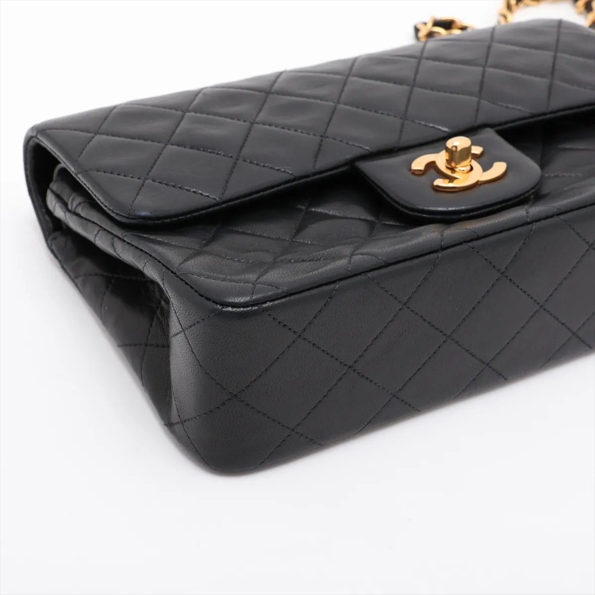 [Individually packaged] Chanel Matelassé 23 Small Lambskin Double Flap Double Chain Bag, Black with Gold Hardware, 2390403, Series 2, A01113 — view 4