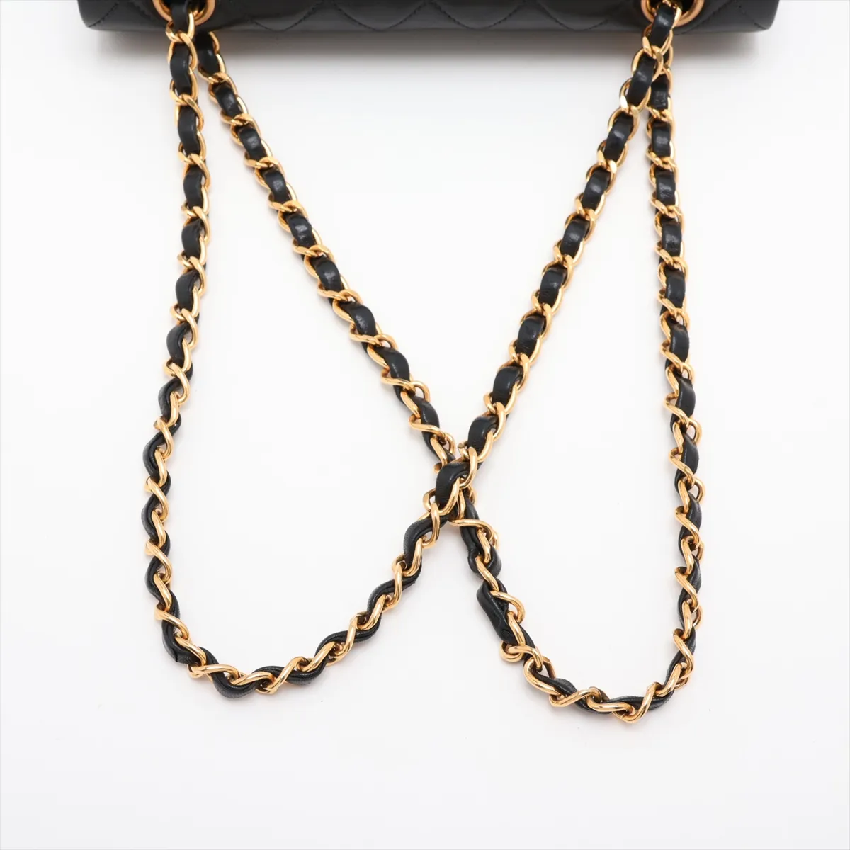 [Individually packaged] Chanel Matelassé 23 Small Lambskin Double Flap Double Chain Bag, Black with Gold Hardware, 2390403, Series 2, A01113 — view 5