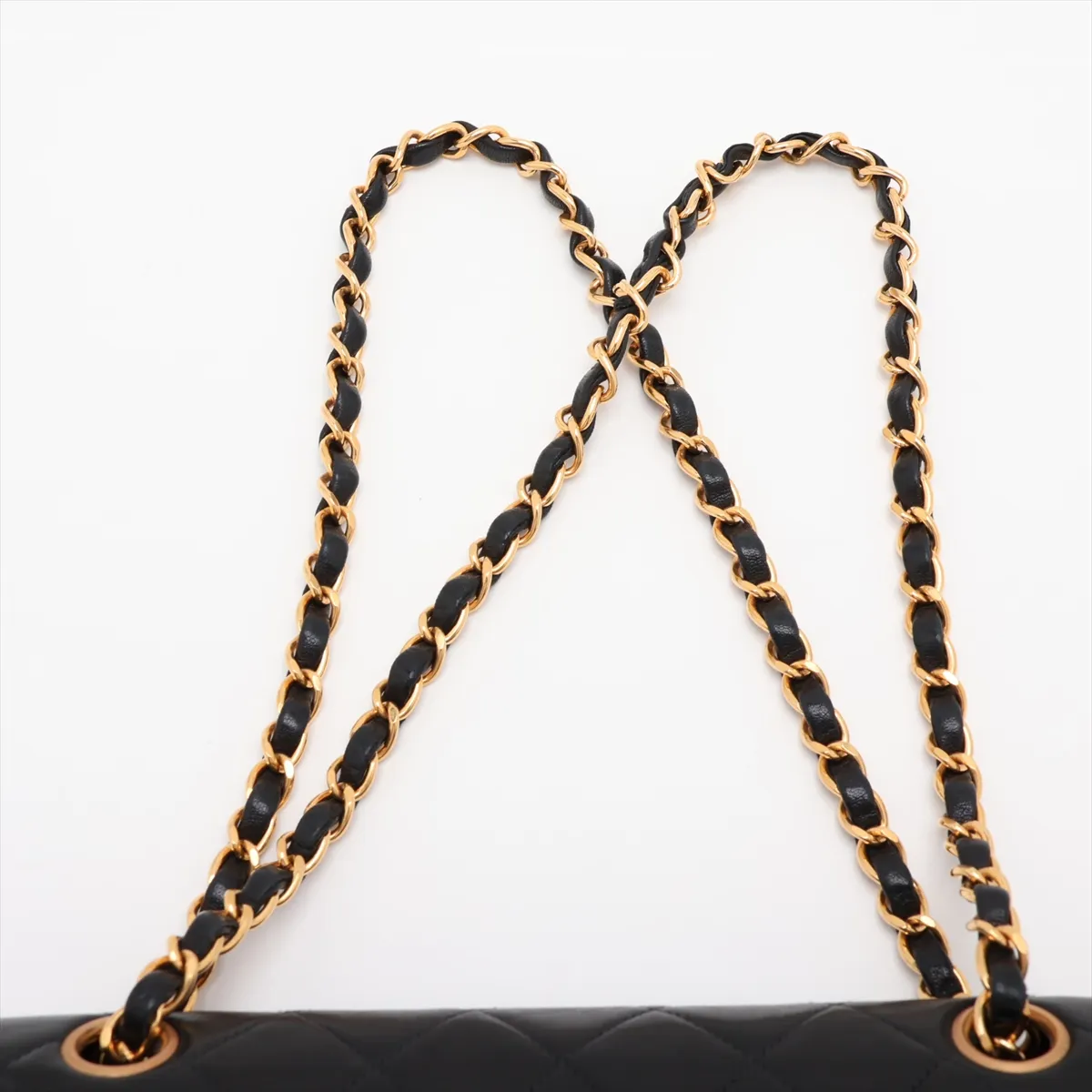 [Individually packaged] Chanel Matelassé 23 Small Lambskin Double Flap Double Chain Bag, Black with Gold Hardware, 2390403, Series 2, A01113 — view 6