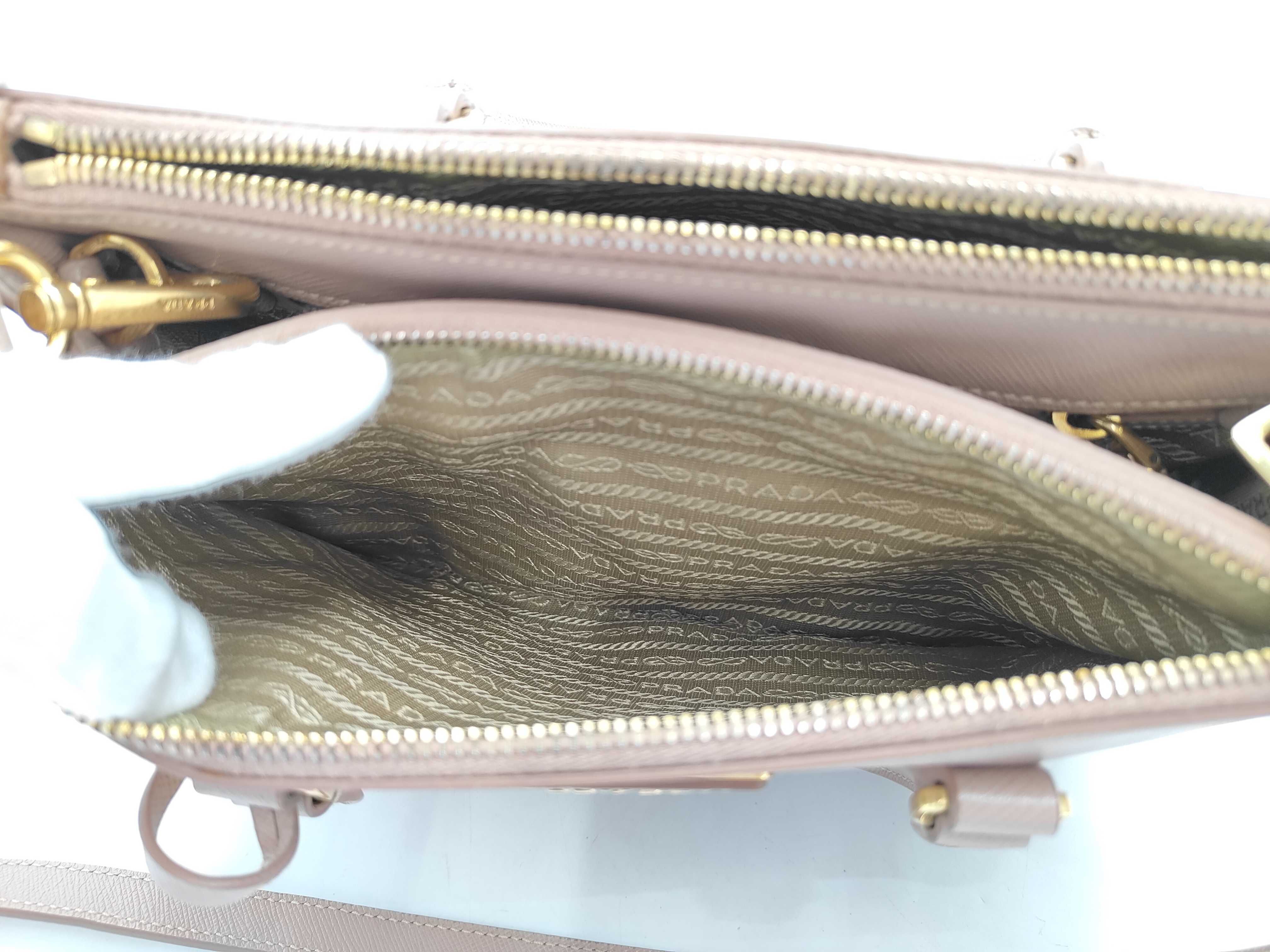 Saffiano Galleria 2-Way Handbag, Beige with Gold Hardware — view 12