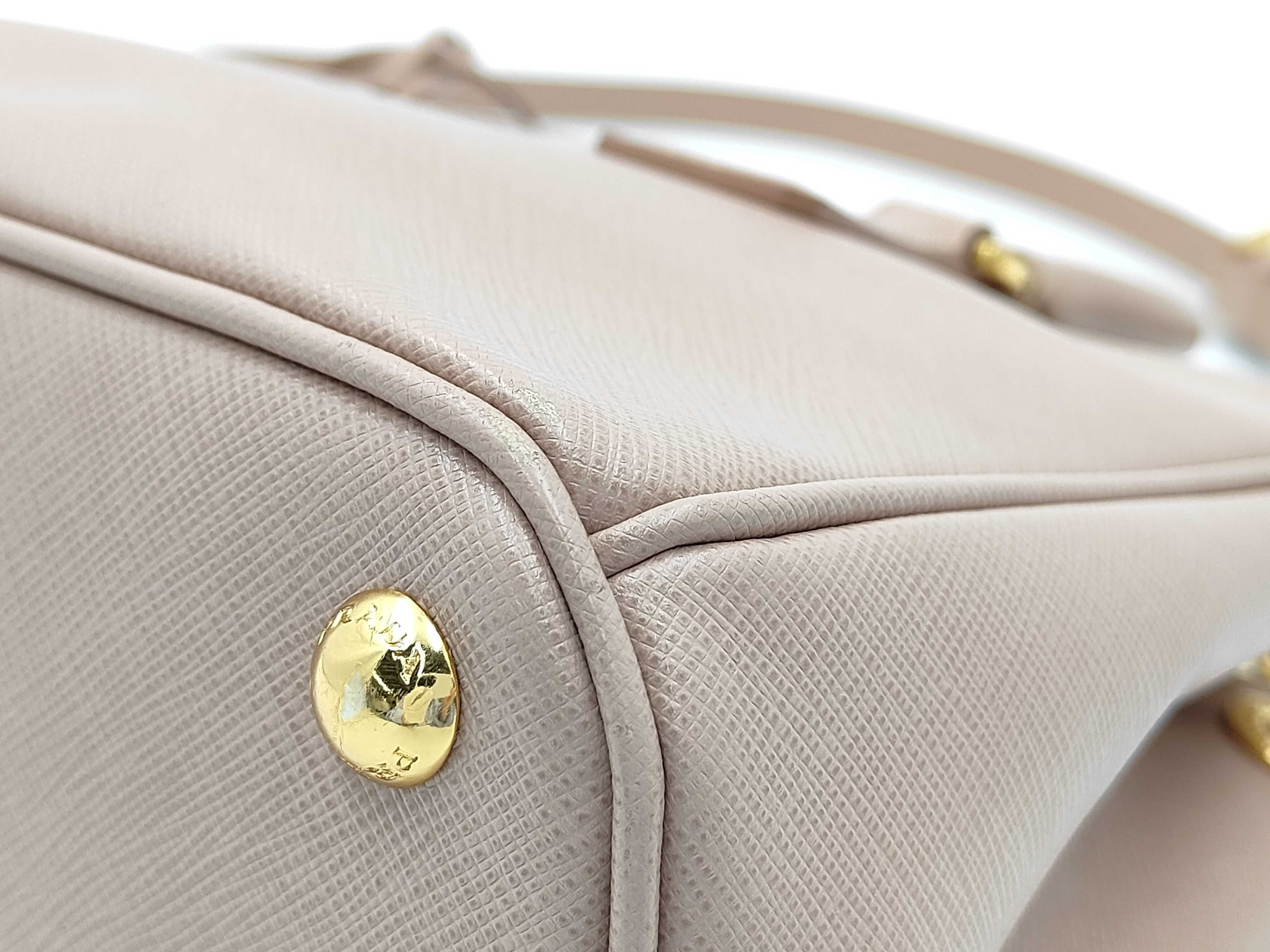 Saffiano Galleria 2-Way Handbag, Beige with Gold Hardware — view 7