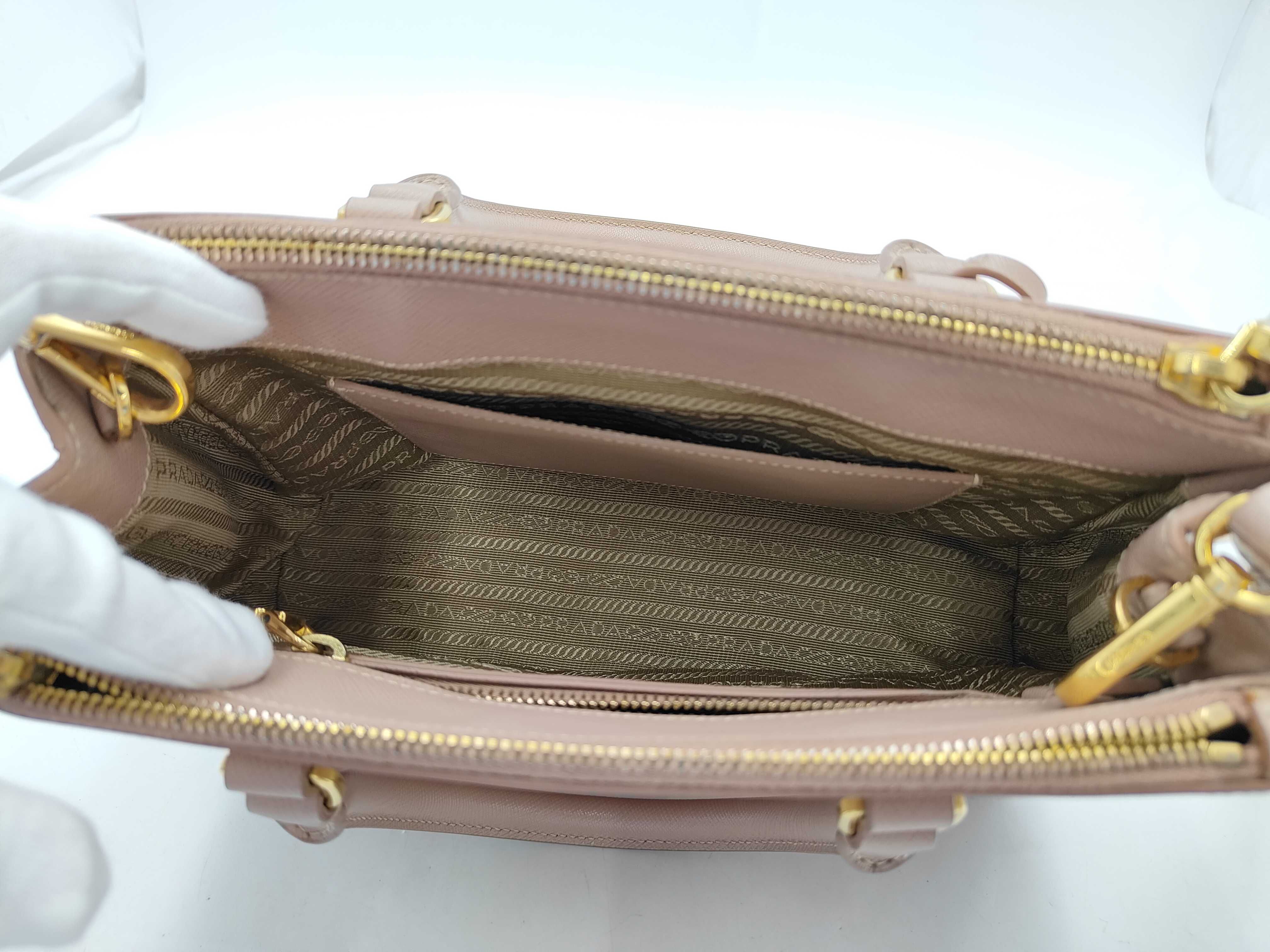 Saffiano Galleria 2-Way Handbag, Beige with Gold Hardware — view 10