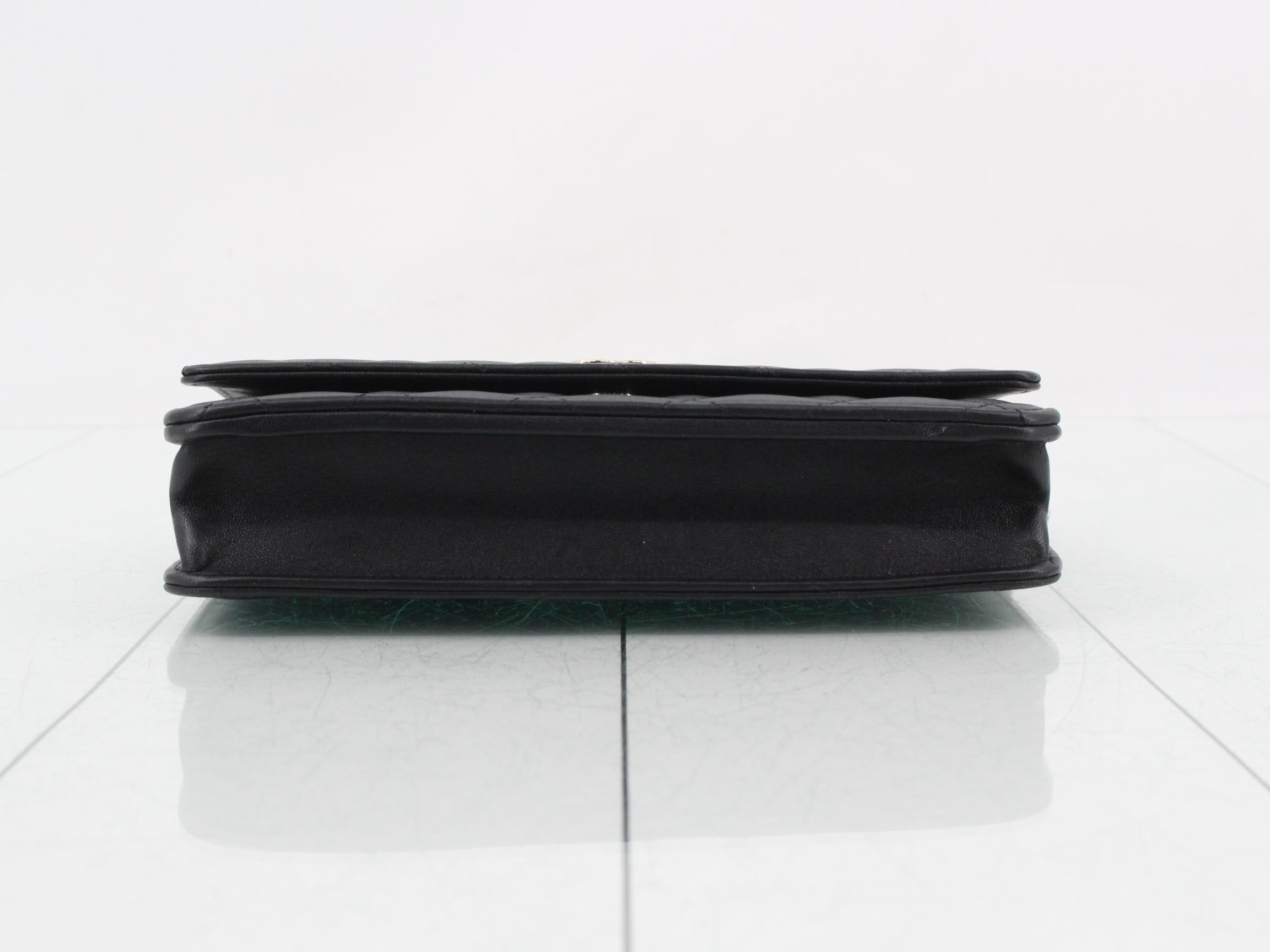 Pearl Matelassé Lambskin Chain Wallet — view 3