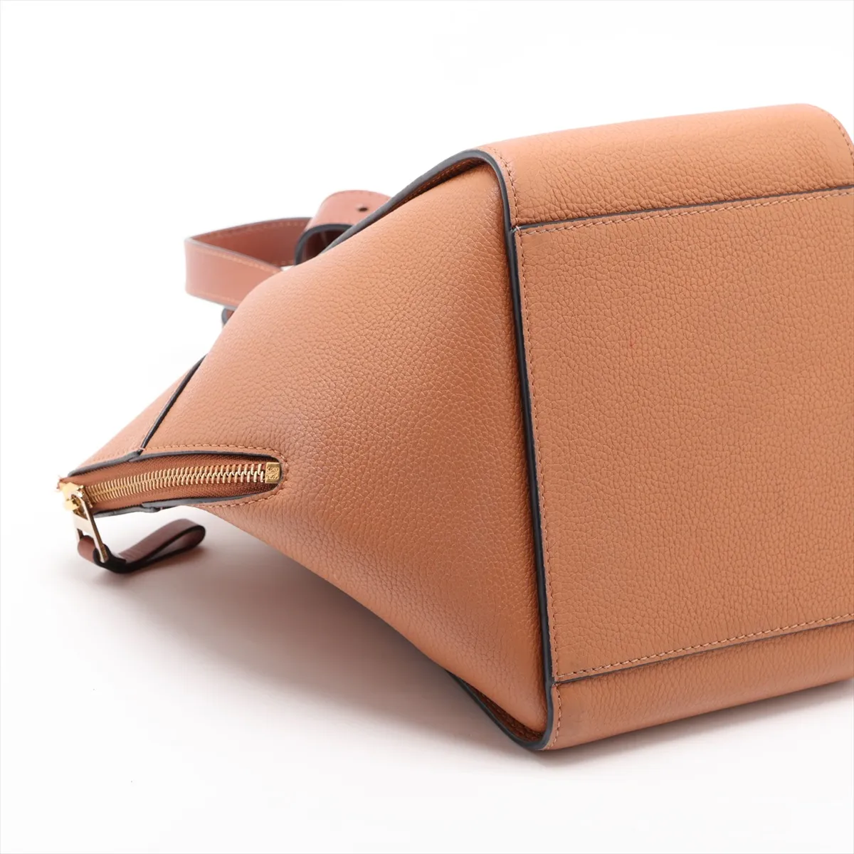 Hammock Compact Leather 2-Way Handbag, Brown — view 4