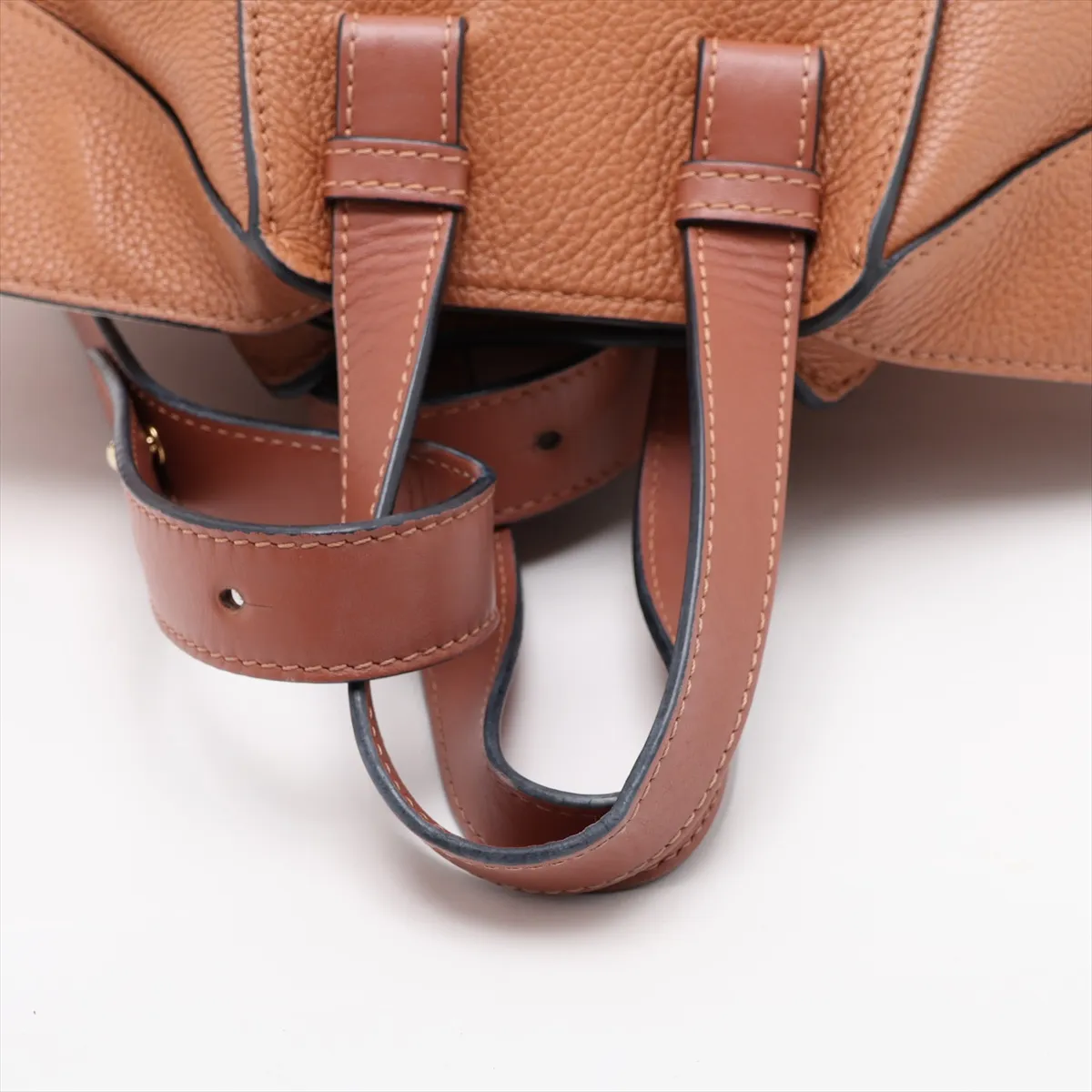 Hammock Compact Leather 2-Way Handbag, Brown — view 5