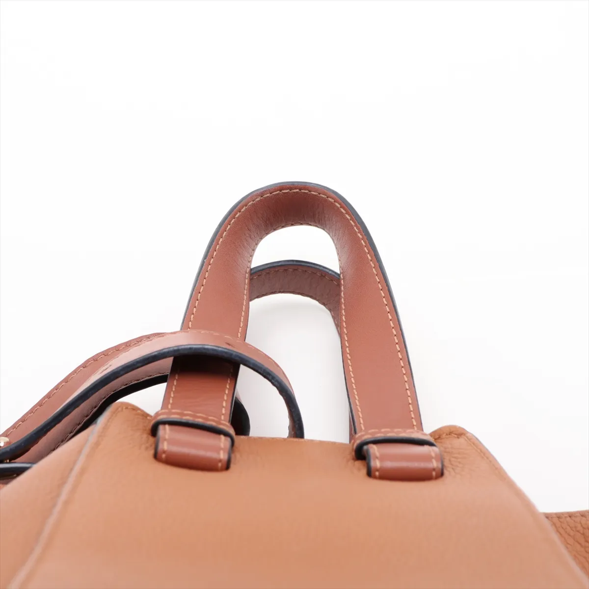 Hammock Compact Leather 2-Way Handbag, Brown — view 6