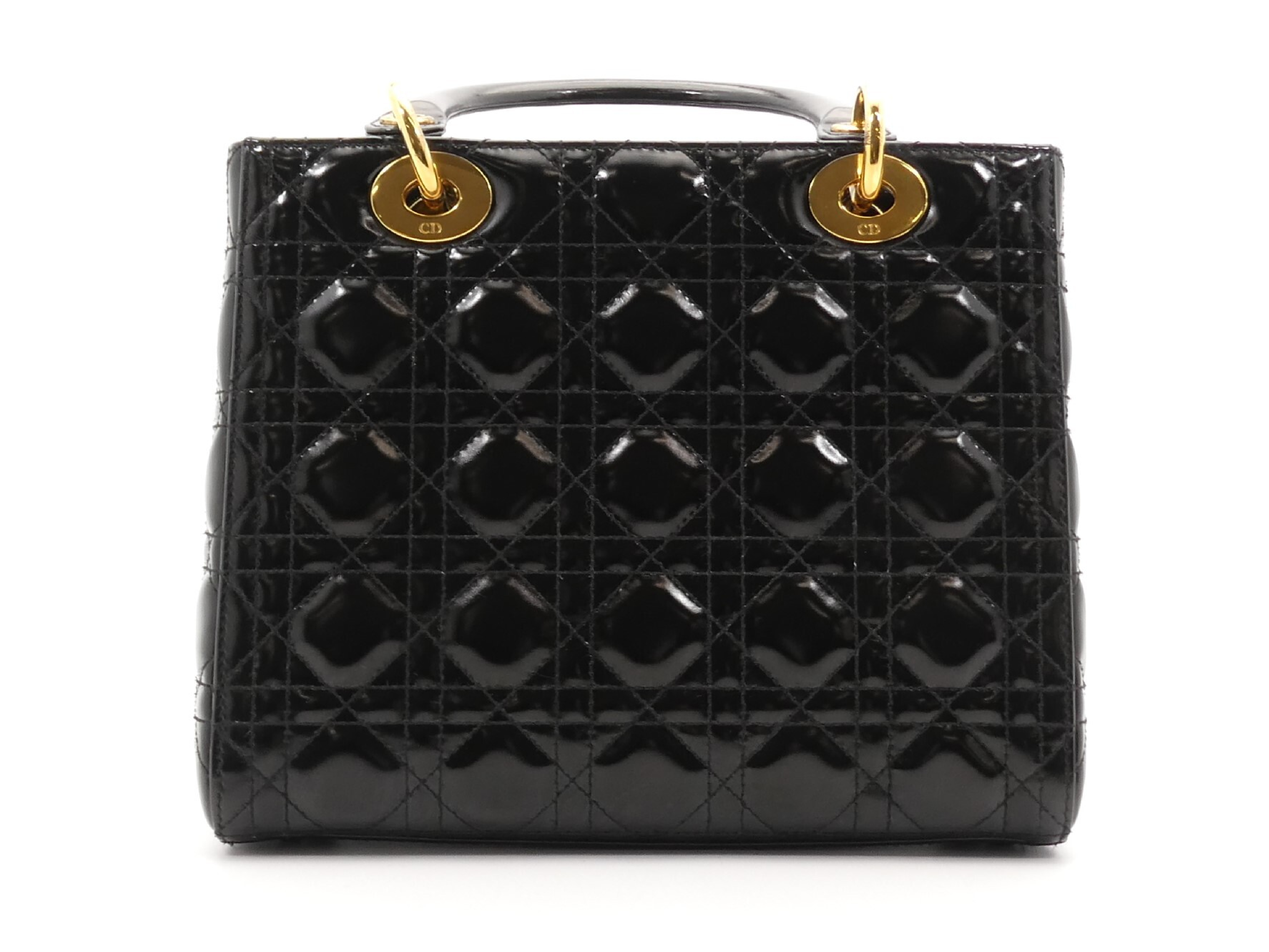 Lady Dior Cannage Enamel Handbag — view 2