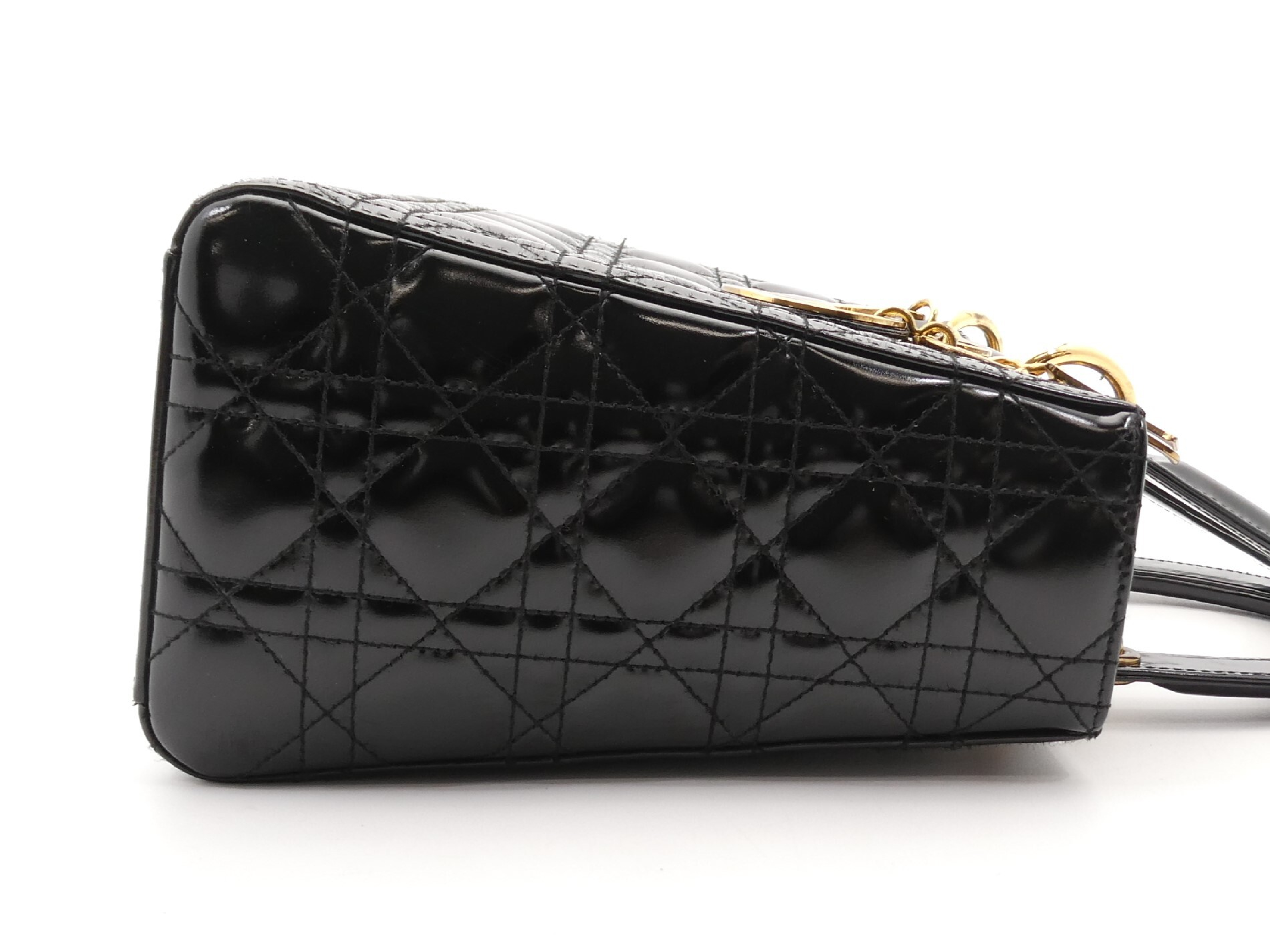Lady Dior Cannage Enamel Handbag — view 4