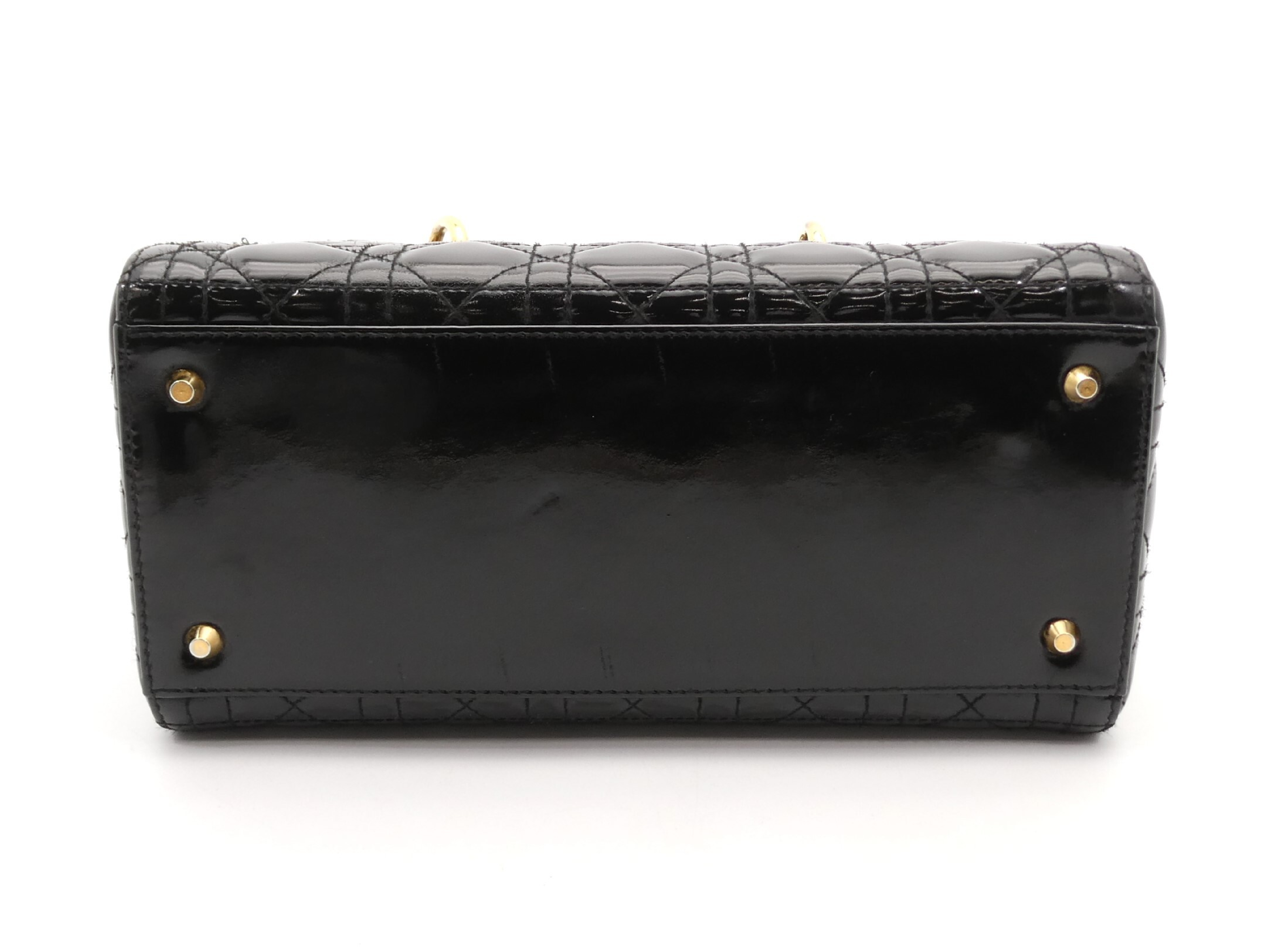 Lady Dior Cannage Enamel Handbag — view 5
