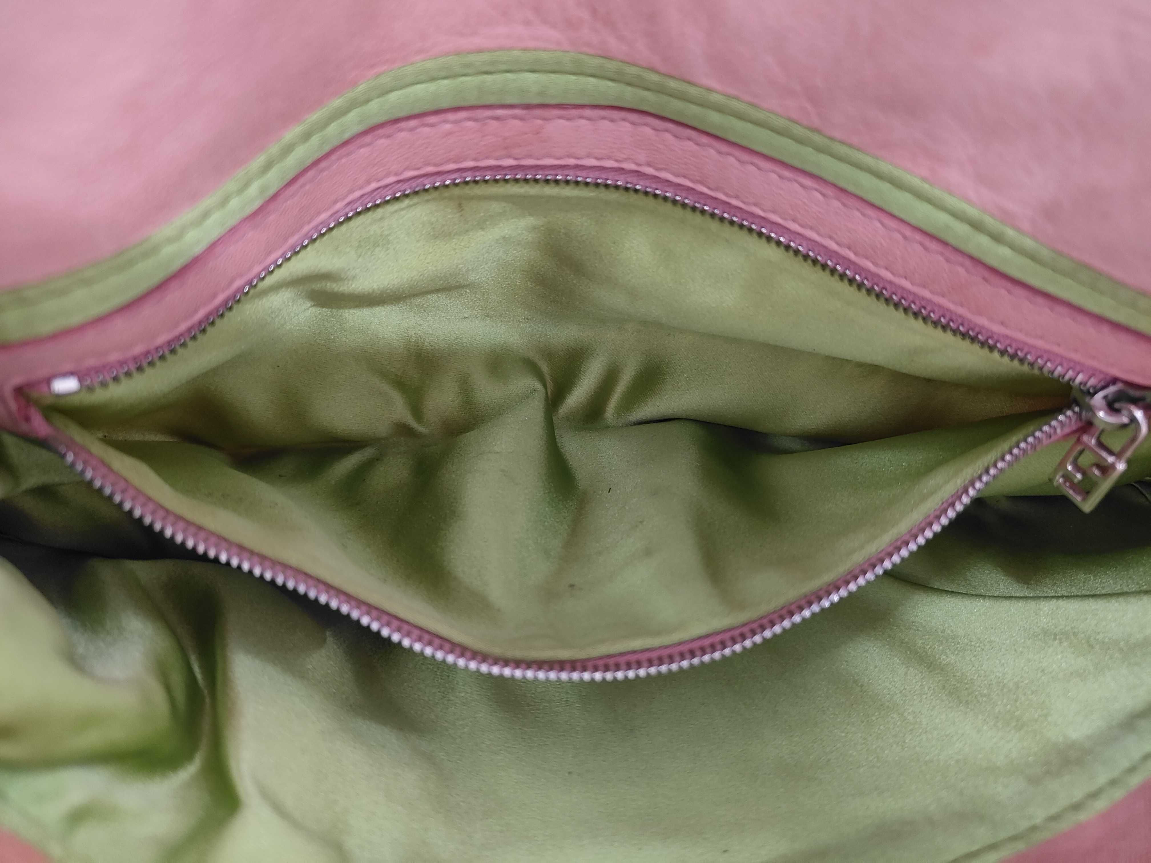 Mamma Bucket Beaded Calfskin Knit Pink Shoulder Bag — view 7