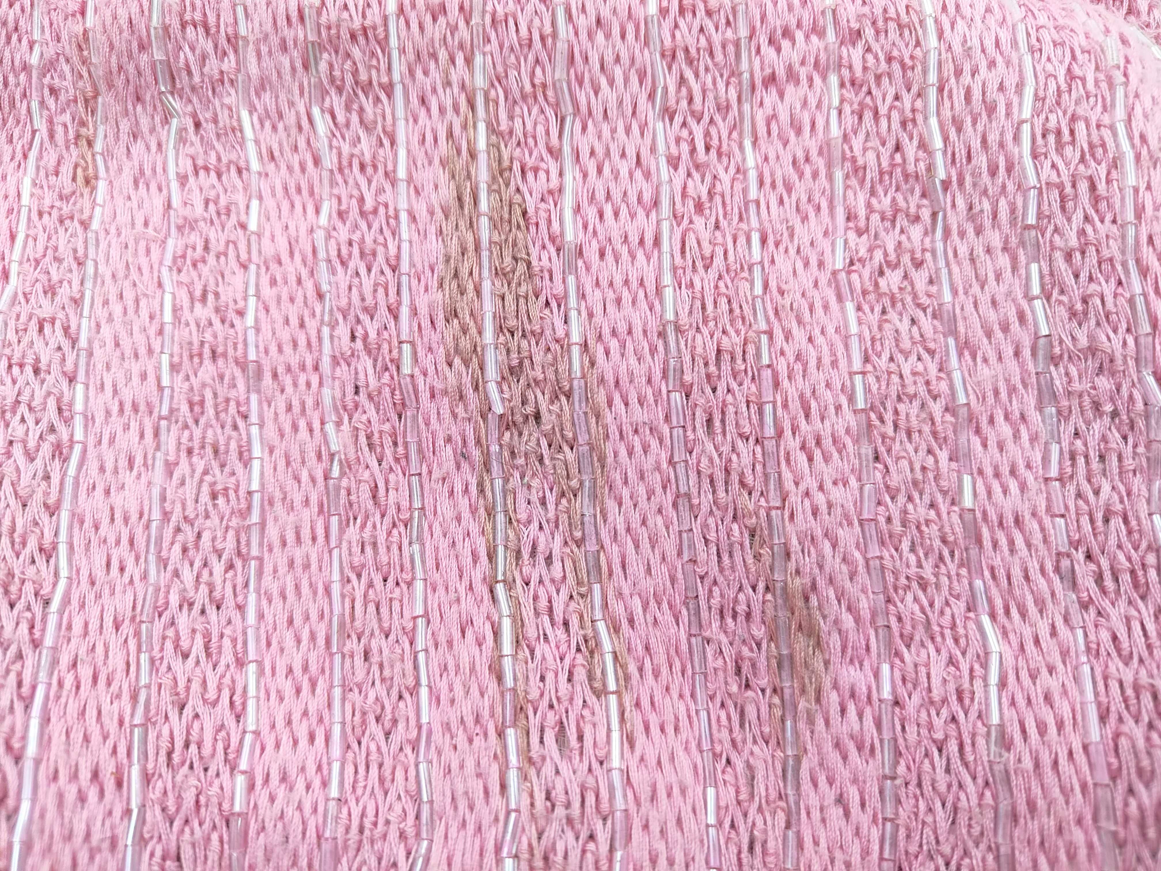 Mamma Bucket Beaded Calfskin Knit Pink Shoulder Bag — view 10