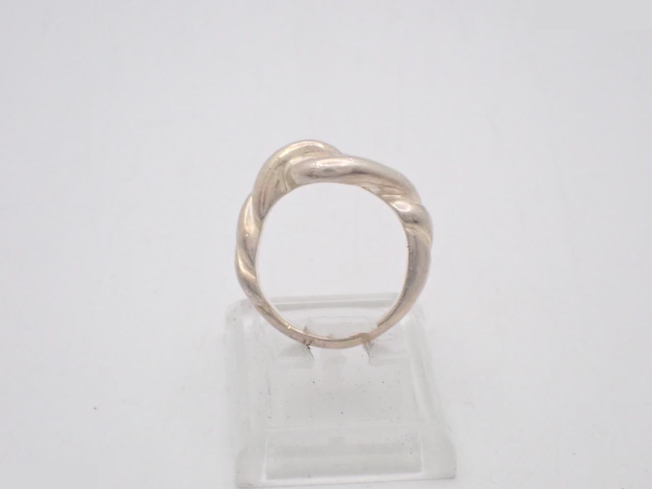 Twist Torsade Ring, Sterling Silver 925 / 8.1g, Stamped #52 — view 3