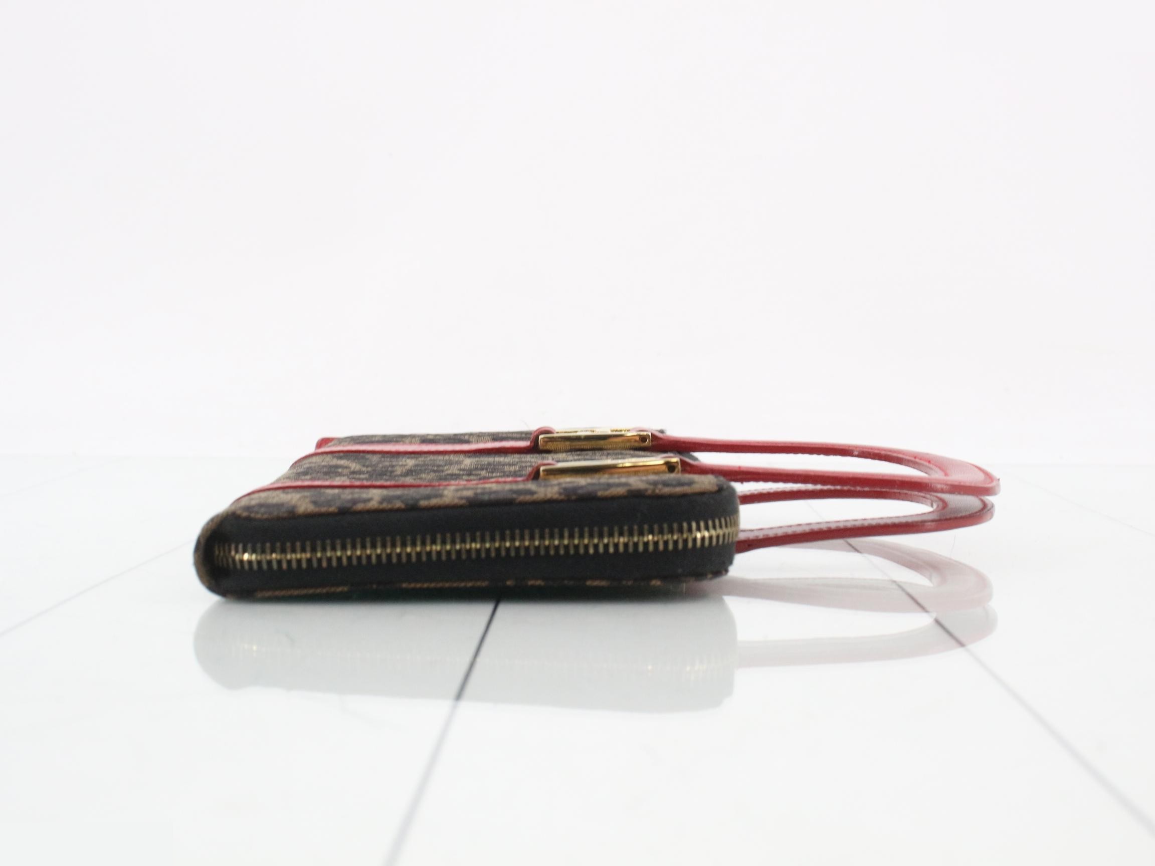 Logo Mini Bag, Leopard Print, Brown x Red, 24 x 13 x 2 cm — view 3