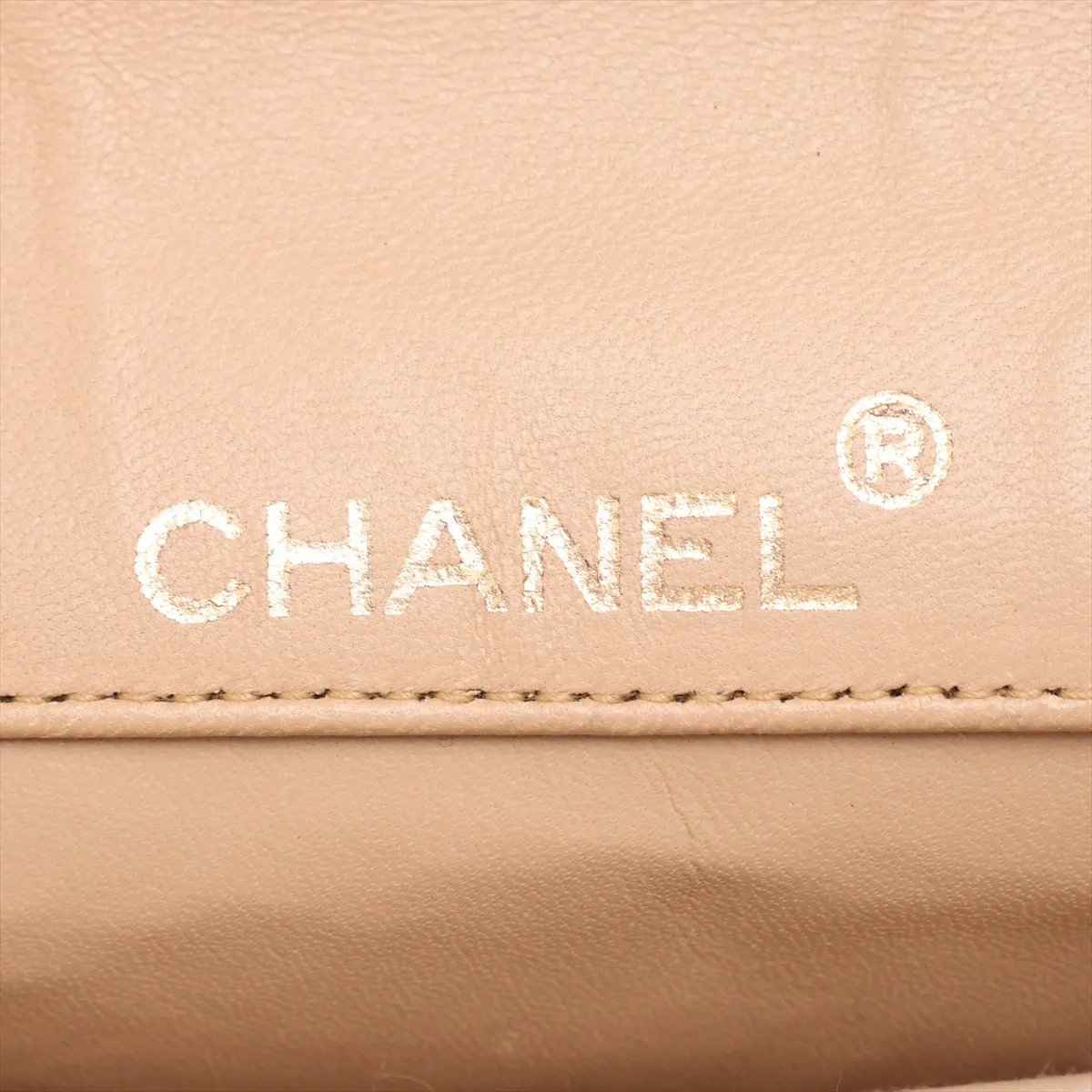 Matelassé Lambskin Single Flap Single Chain Bag, Beige with Gold Hardware — view 8