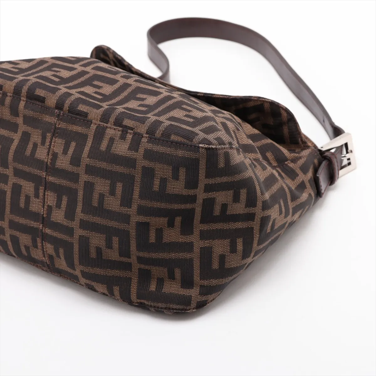 Zucca Canvas x Leather Shoulder Bag, Brown — view 3