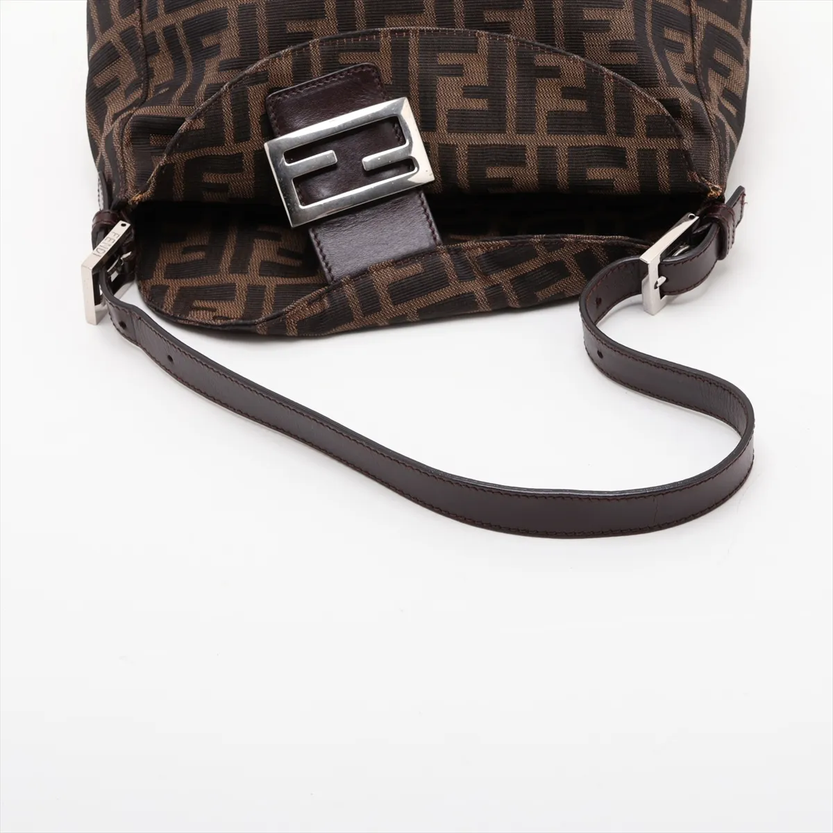 Zucca Canvas x Leather Shoulder Bag, Brown — view 5