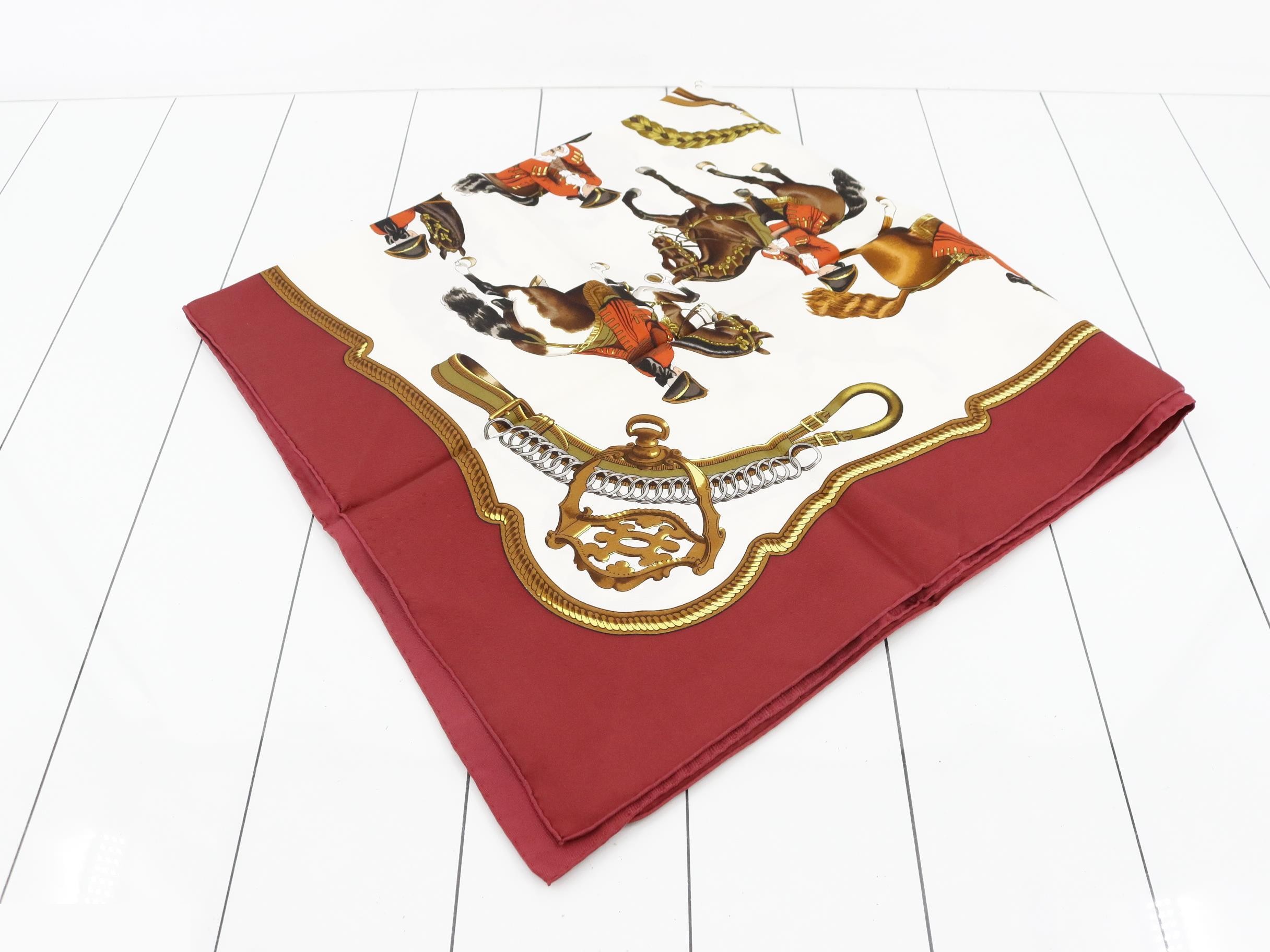 Carre 90 REPRISE Horse Riding Scene Horse Repeat Horse Pattern Scarf
