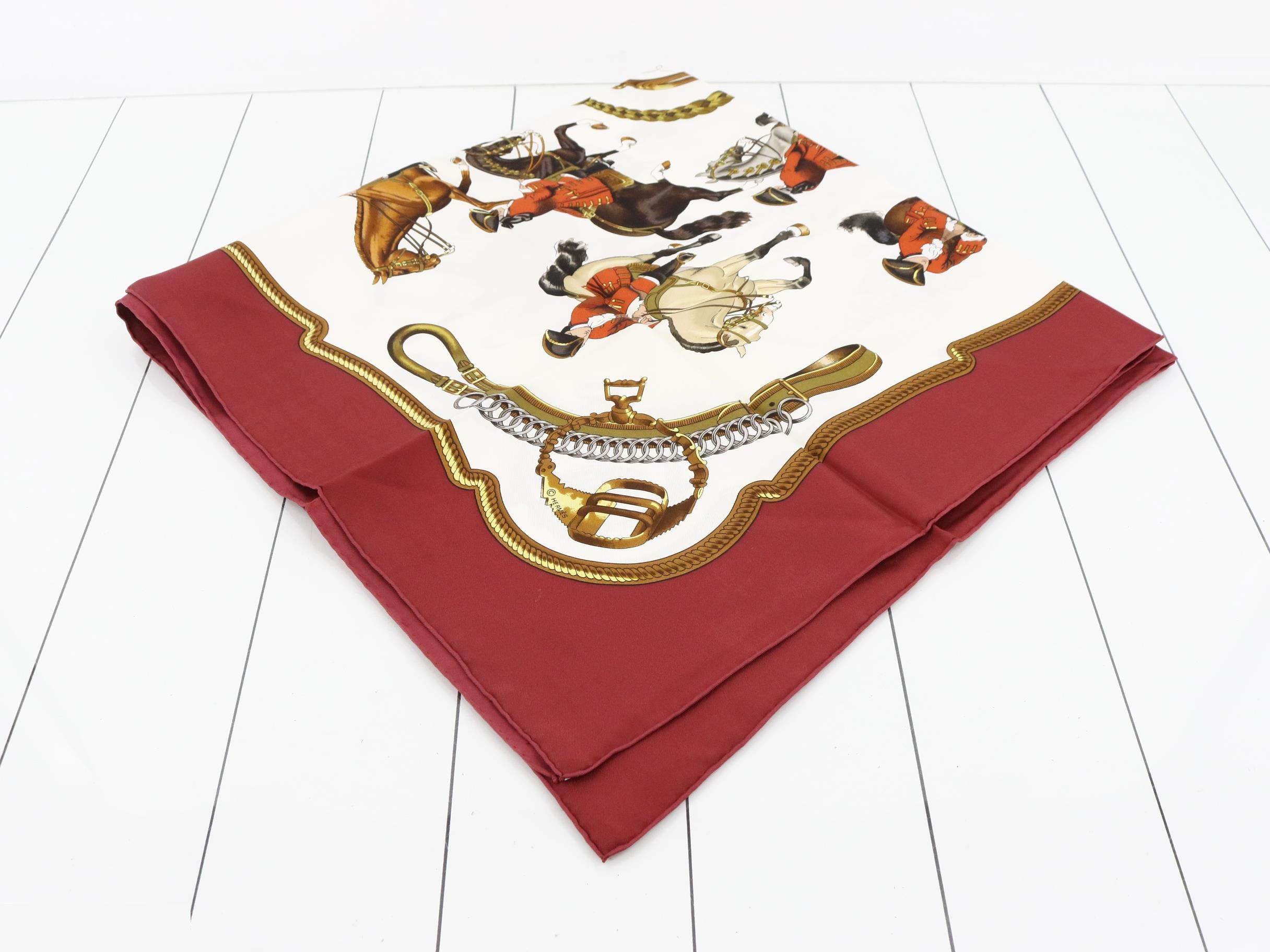 Carre 90 REPRISE Horse Riding Scene Horse Repeat Horse Pattern Scarf — view 2
