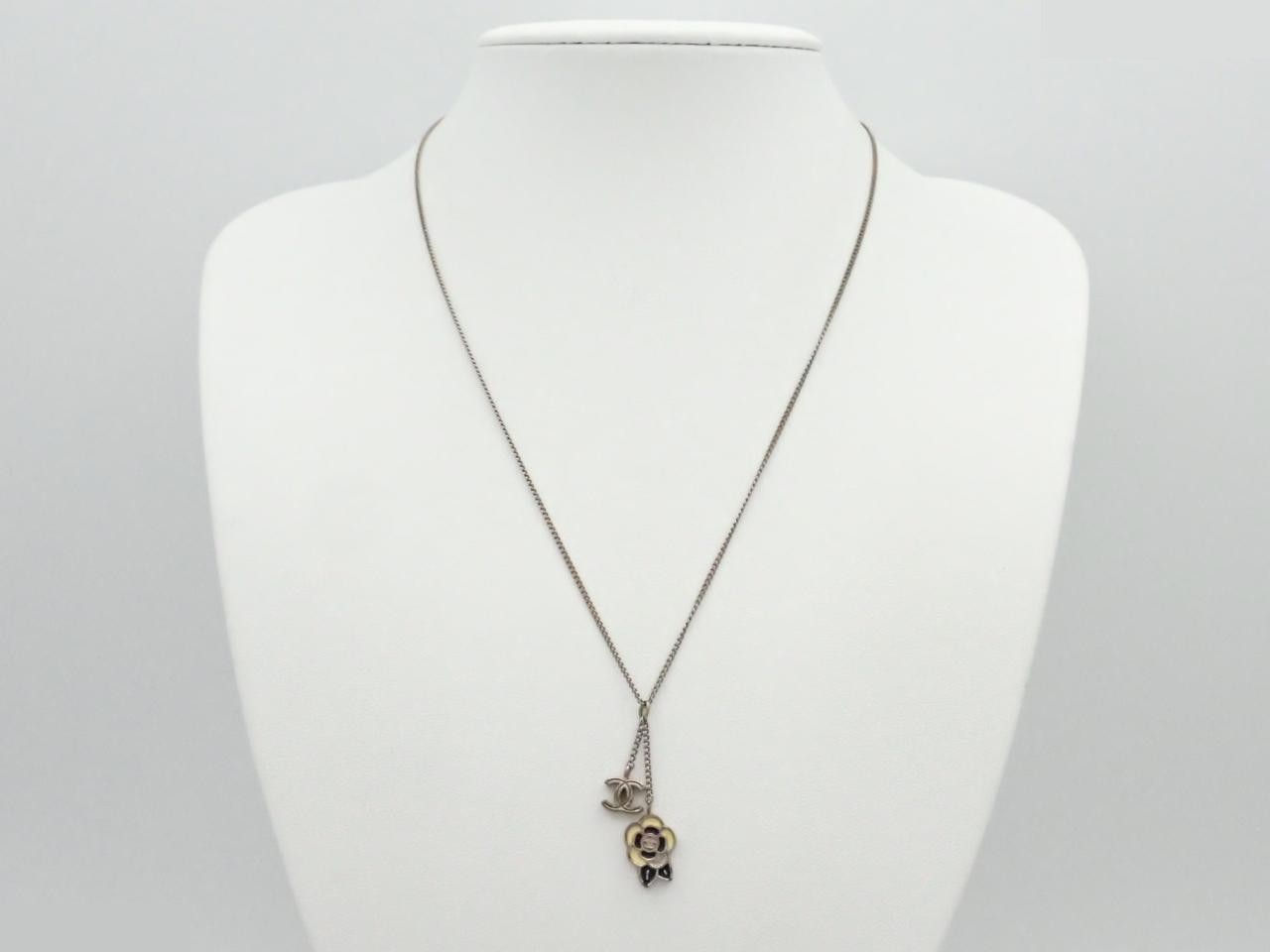 Camellia Necklace, Coco Mark, Silver, Chain approx. 46cm — view 3
