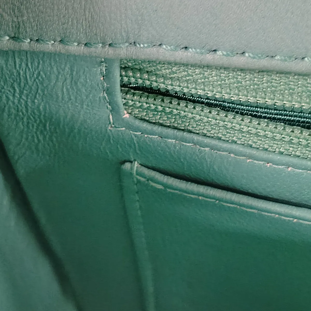 Matelassé Lambskin Chain Shoulder Bag, Green, Green Hardware, 5388633, Series 5 — view 15