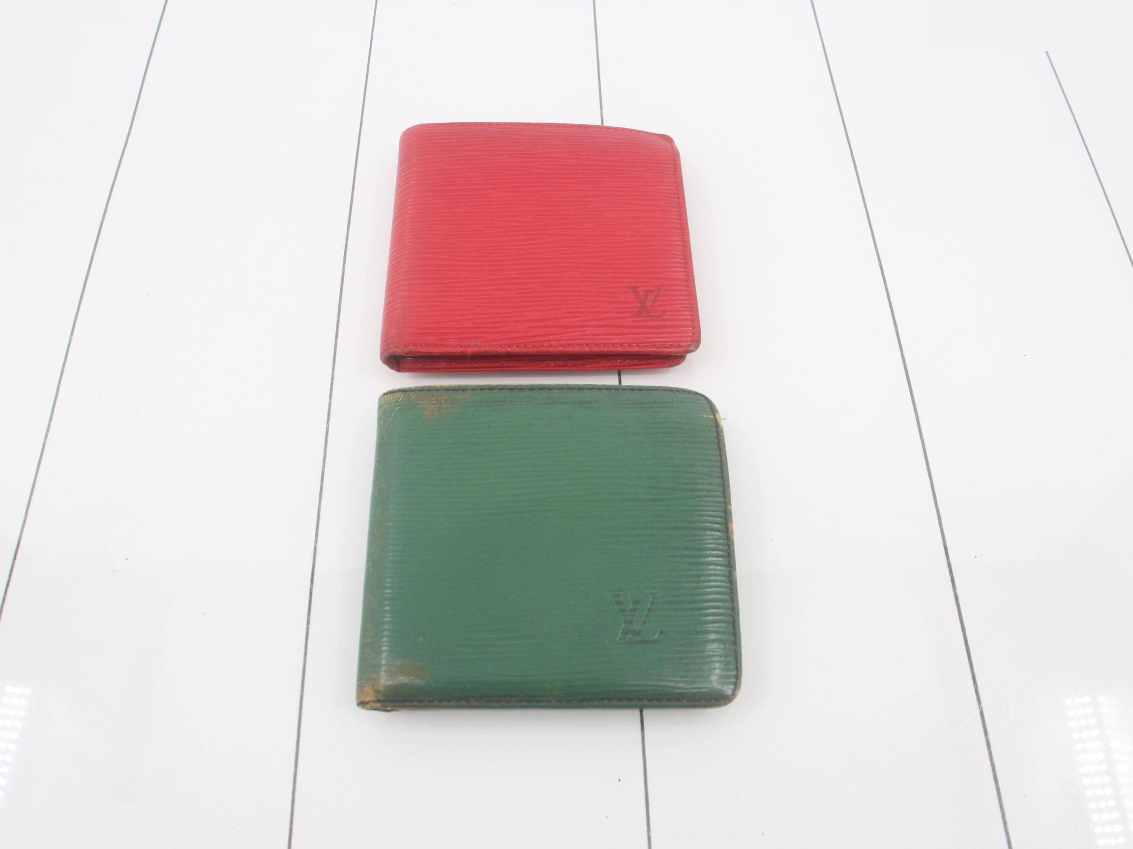 Three Epi leather wallets, two Portefeuille Billet Cartes Crédits, and other items. — view 2