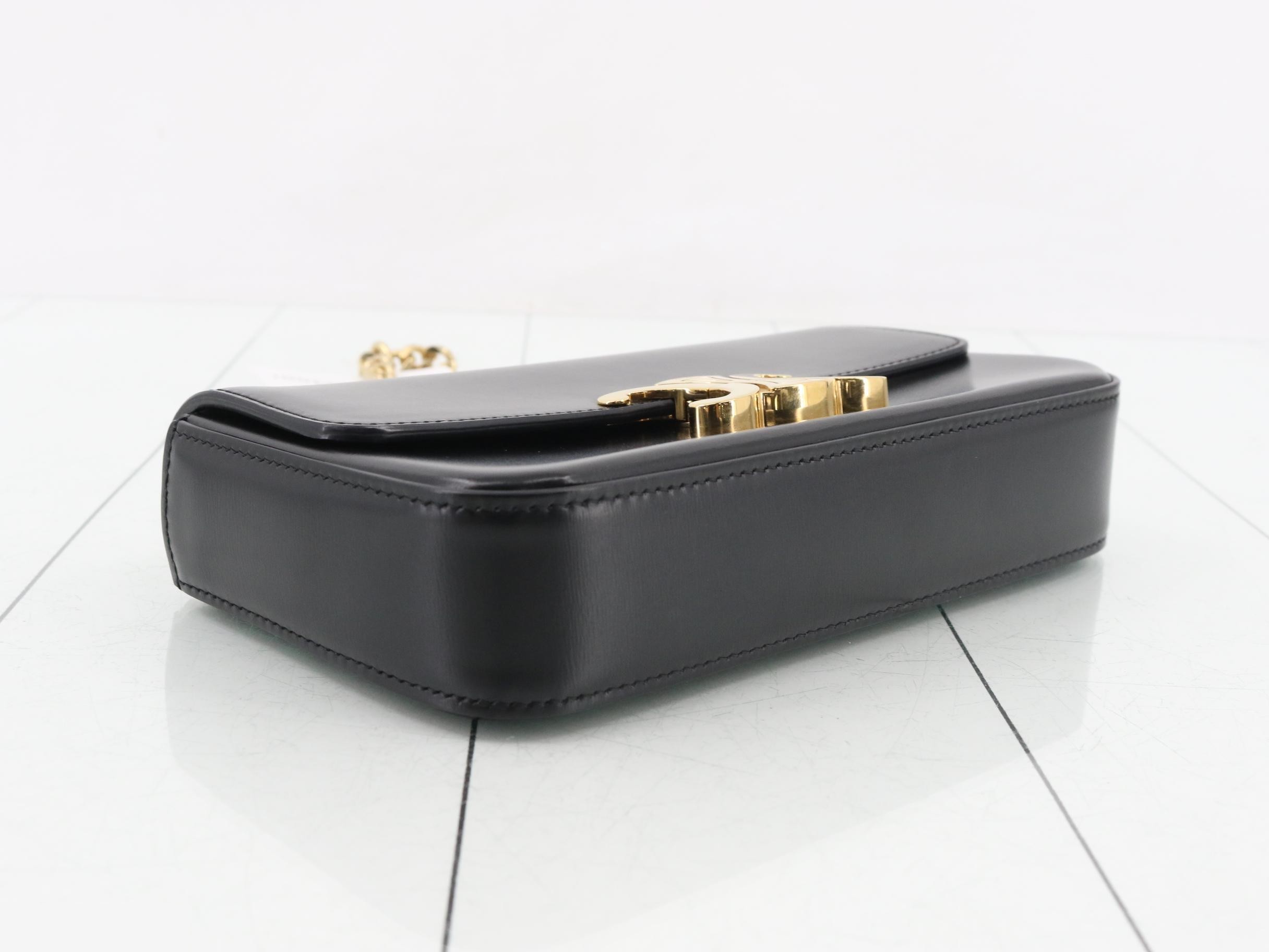 Claude Triomphe Chain Shoulder Bag, Black — view 5