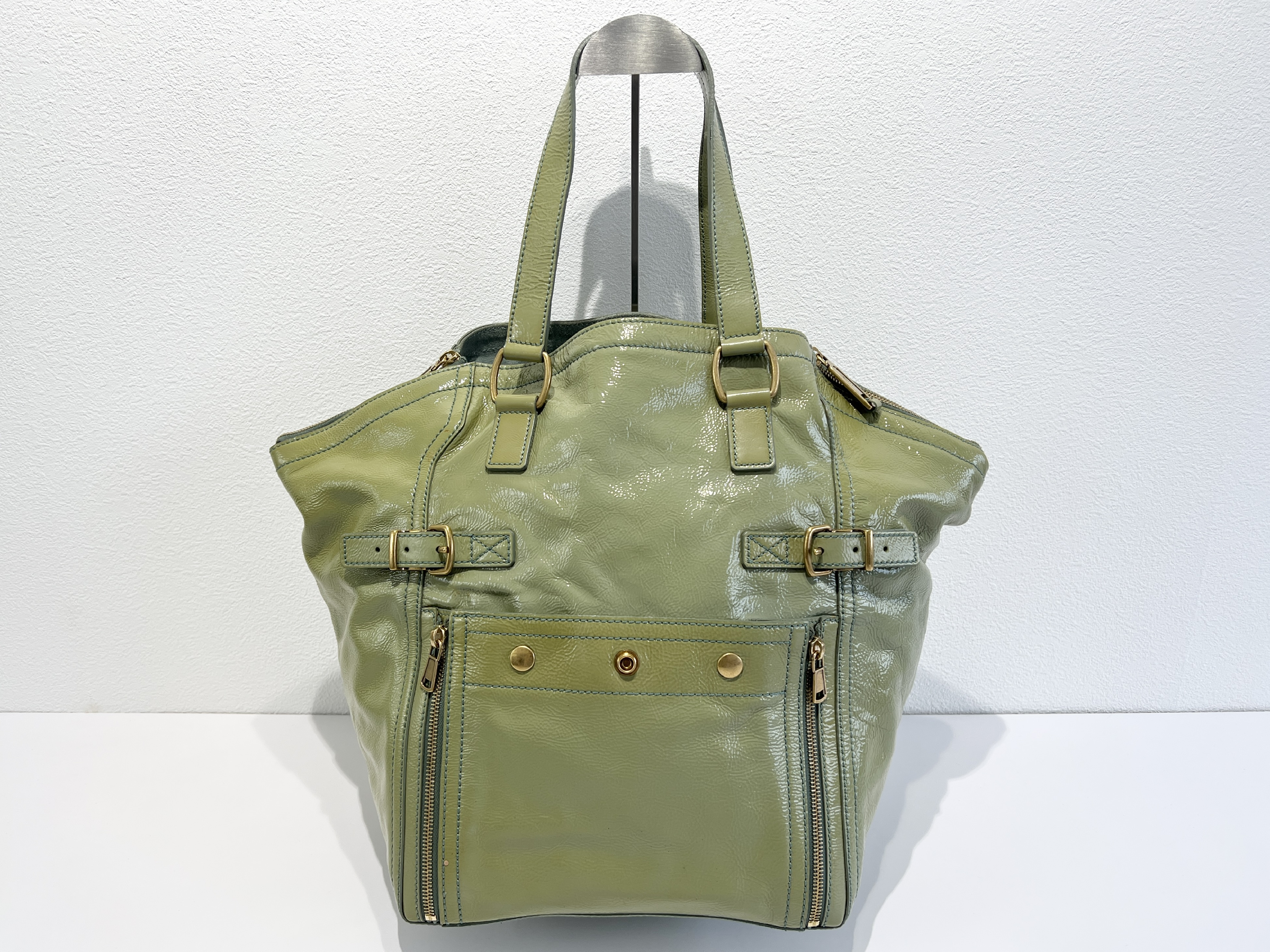 Downtown Enamel Patent Leather Handbag Tote Bag — view 2