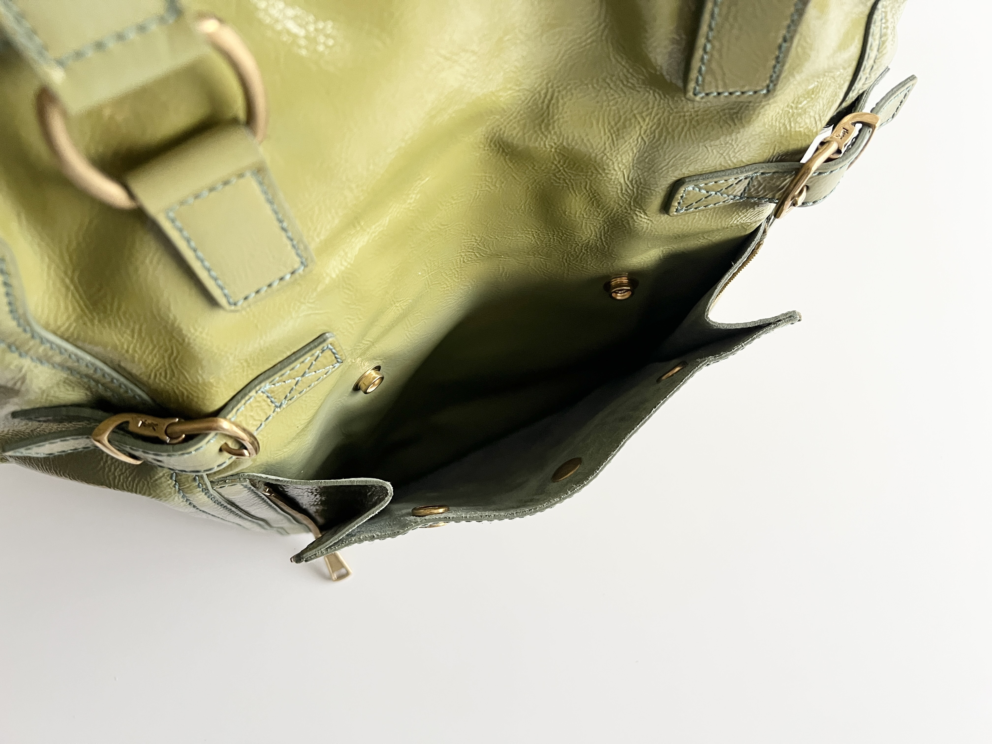 Downtown Enamel Patent Leather Handbag Tote Bag — view 11