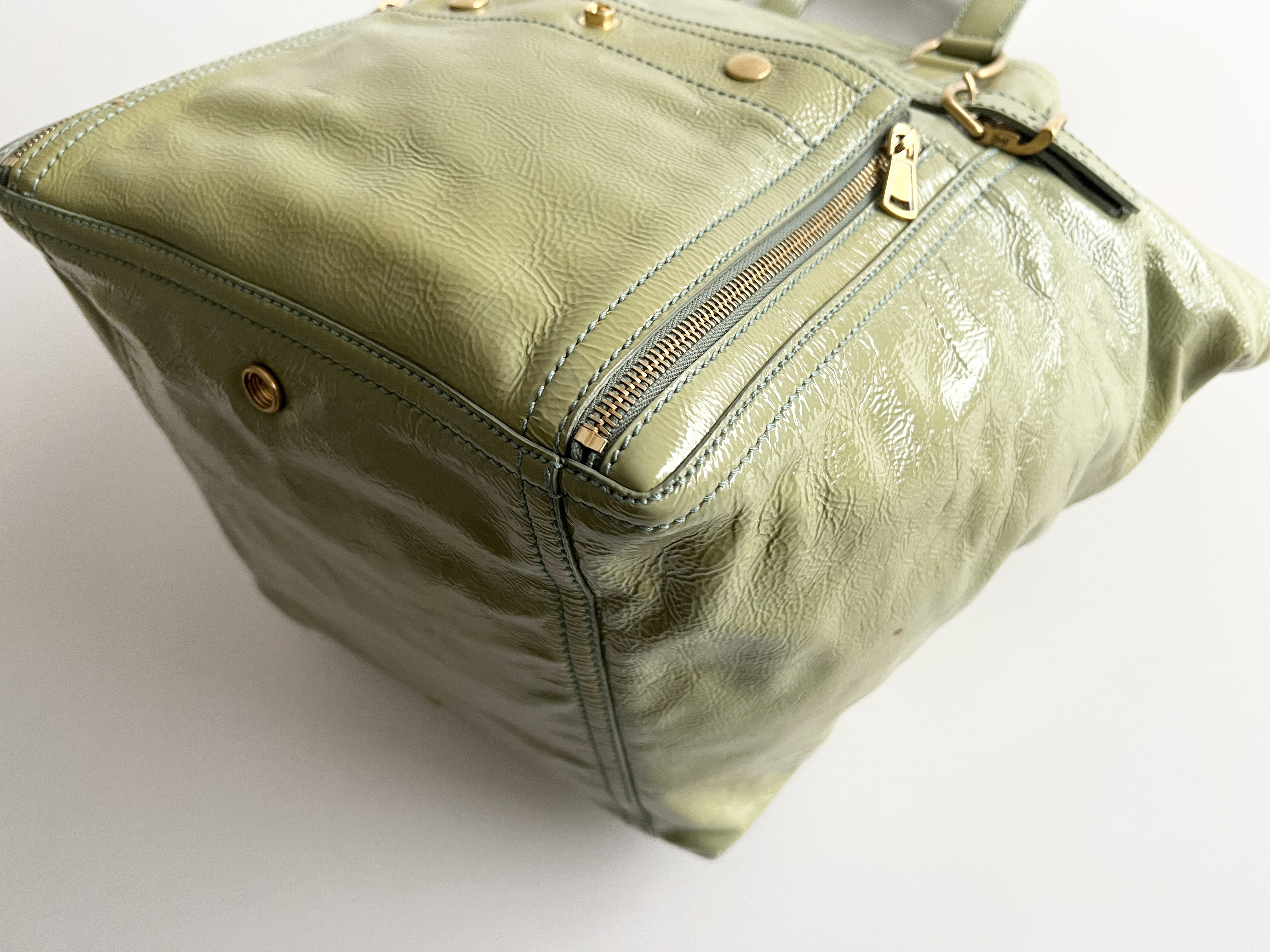 Downtown Enamel Patent Leather Handbag Tote Bag — view 13
