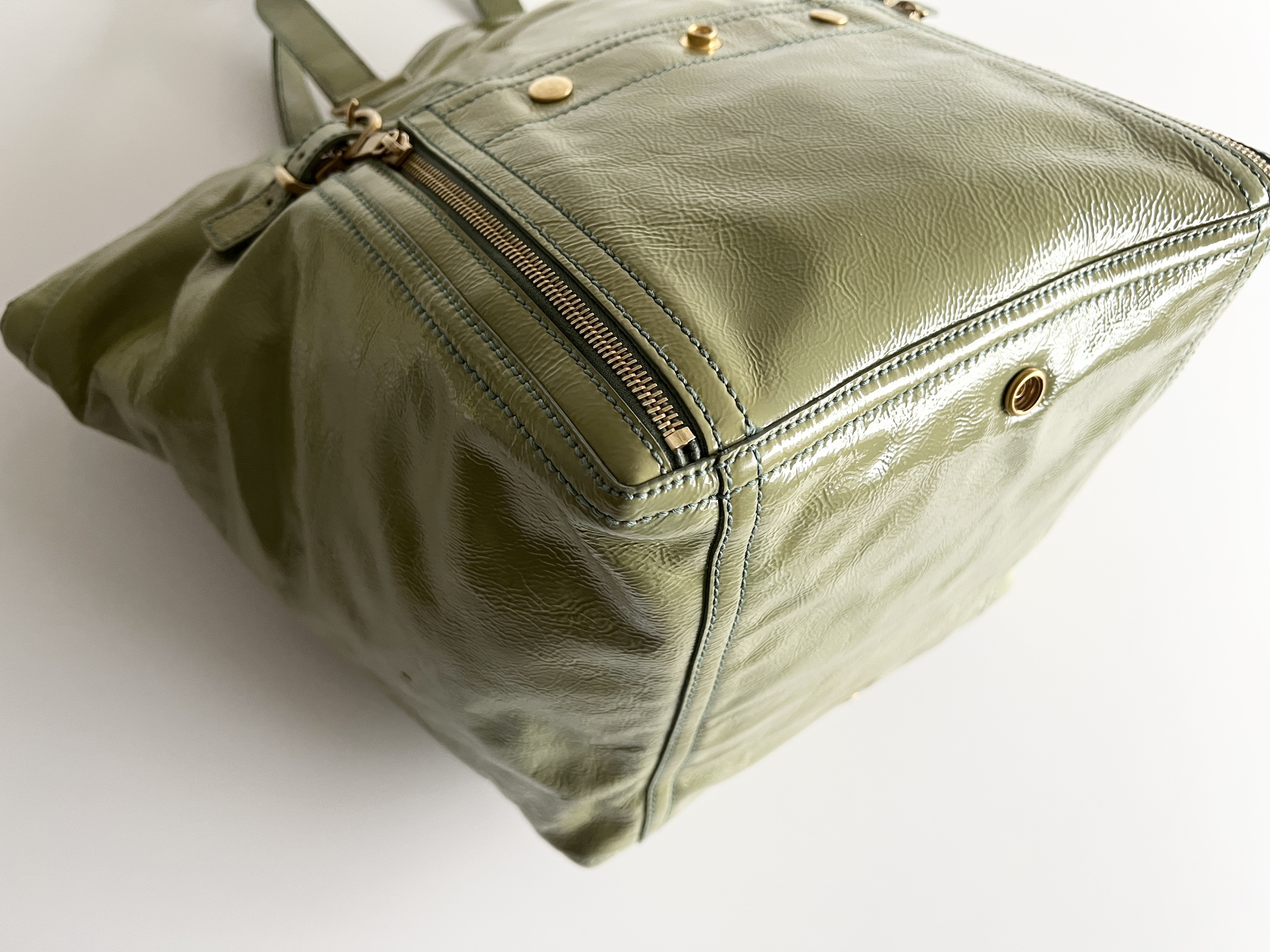 Downtown Enamel Patent Leather Handbag Tote Bag — view 14