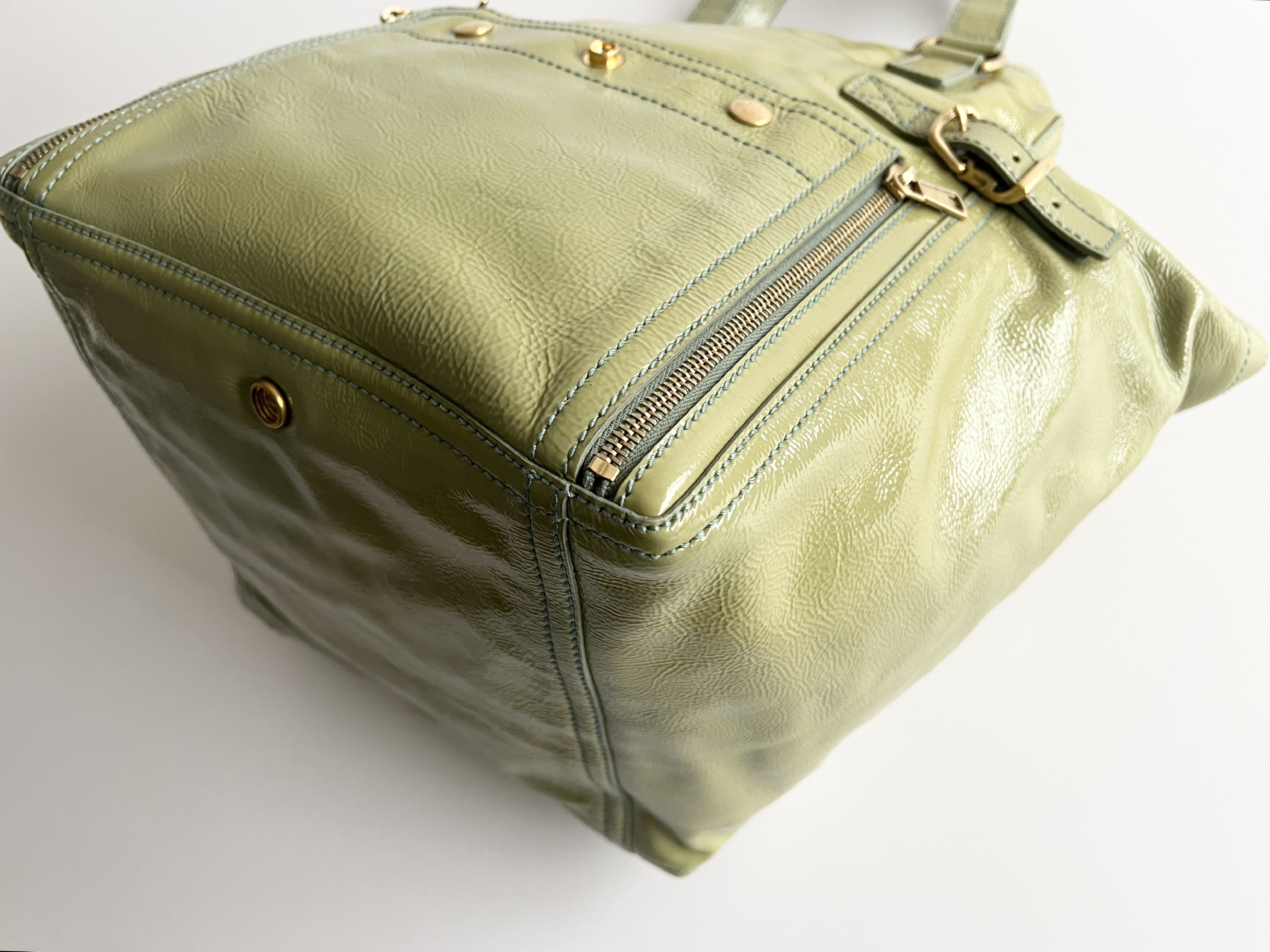 Downtown Enamel Patent Leather Handbag Tote Bag — view 15