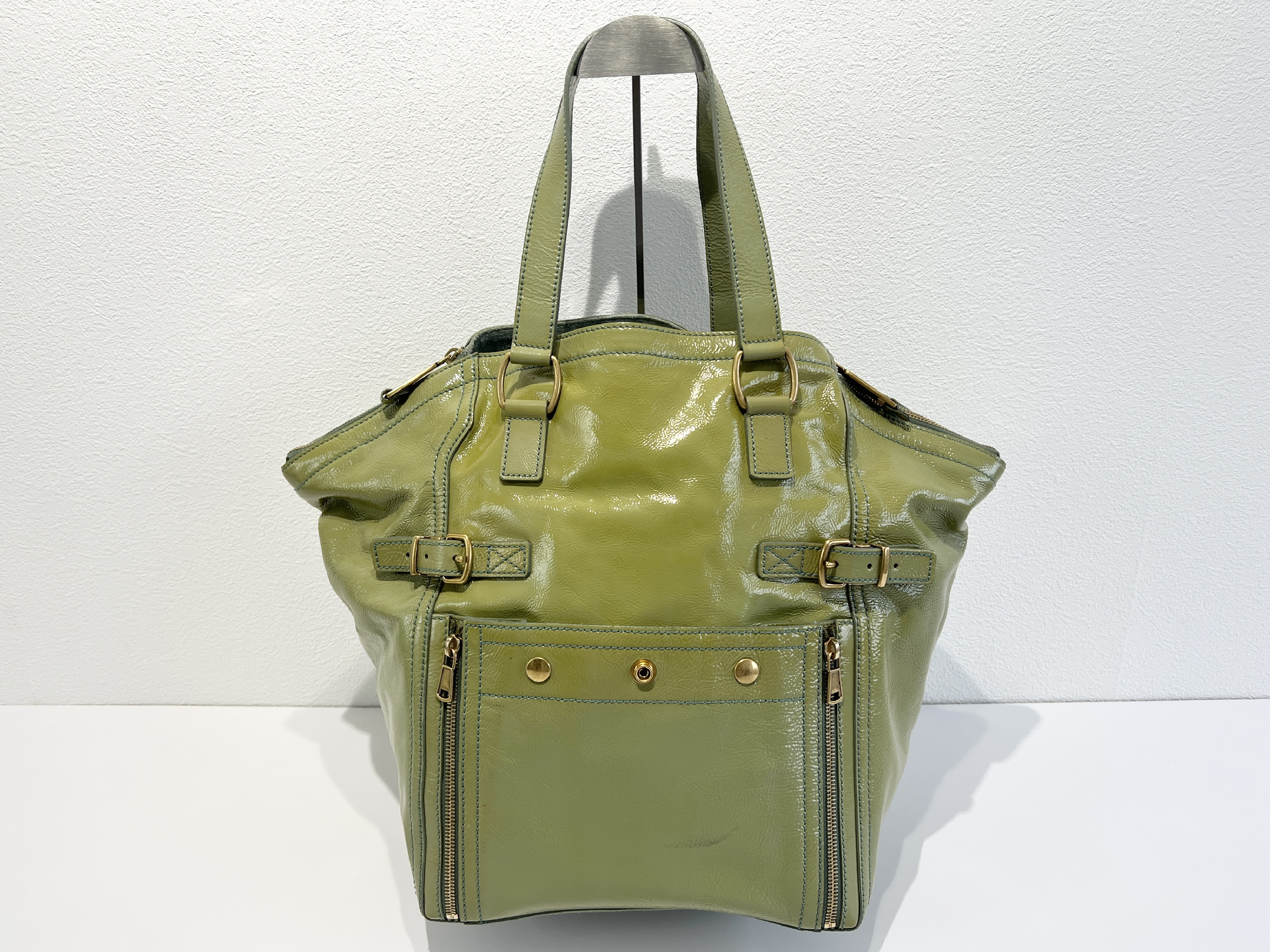 Downtown Enamel Patent Leather Handbag Tote Bag — view 3