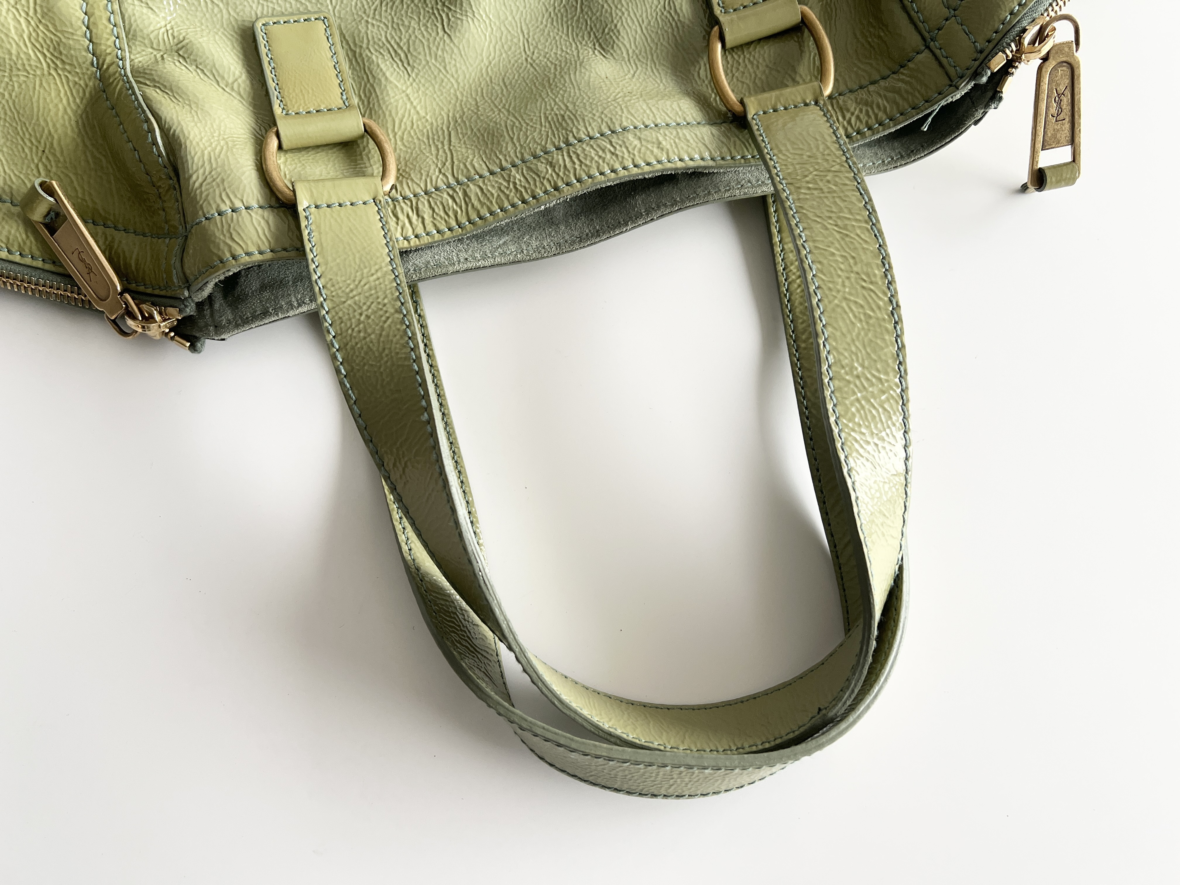 Downtown Enamel Patent Leather Handbag Tote Bag — view 4