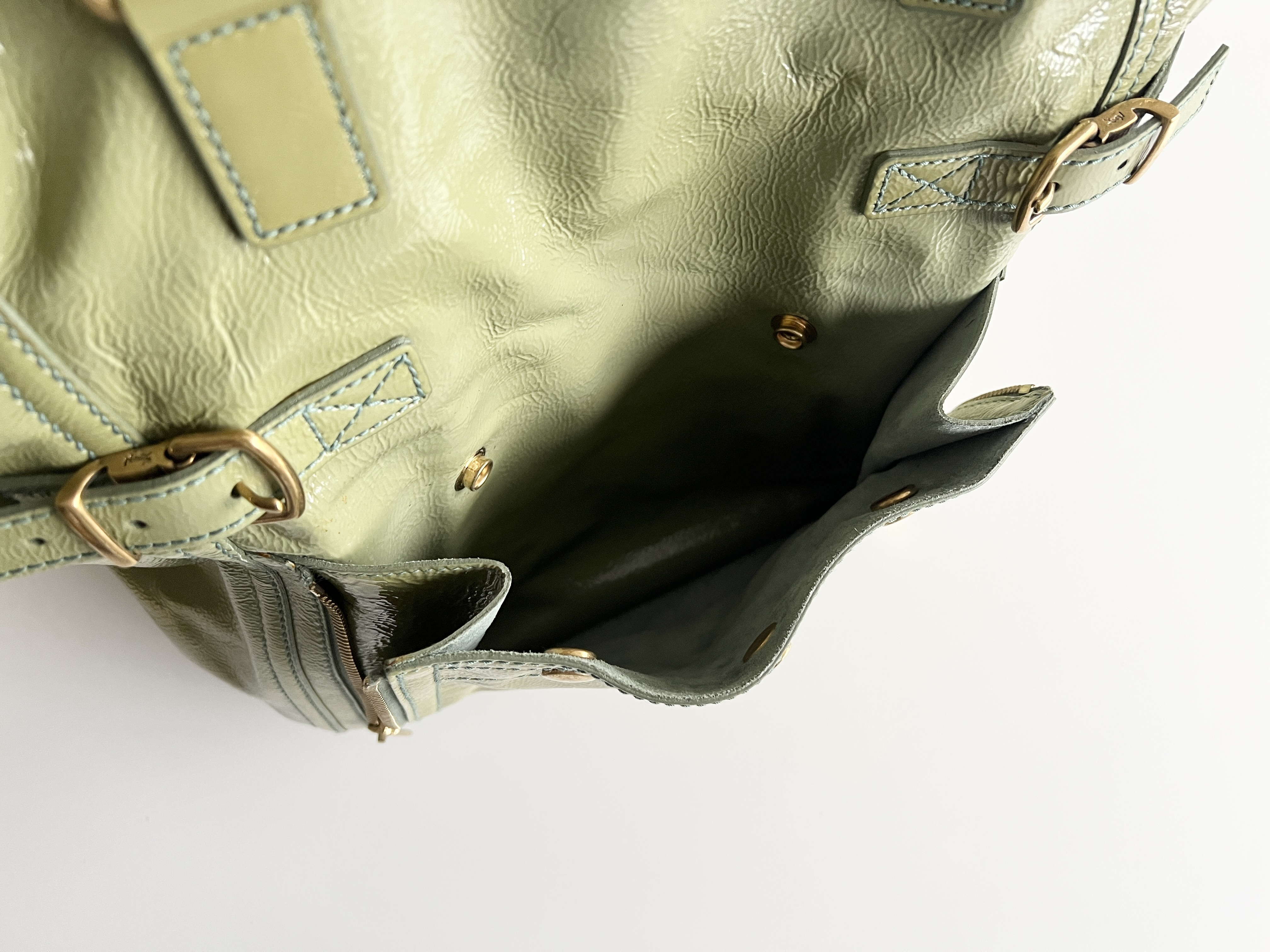 Downtown Enamel Patent Leather Handbag Tote Bag — view 10