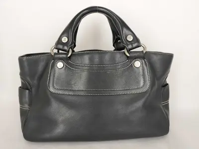 handbag, Celine Boogie Bag, black leather handbag.