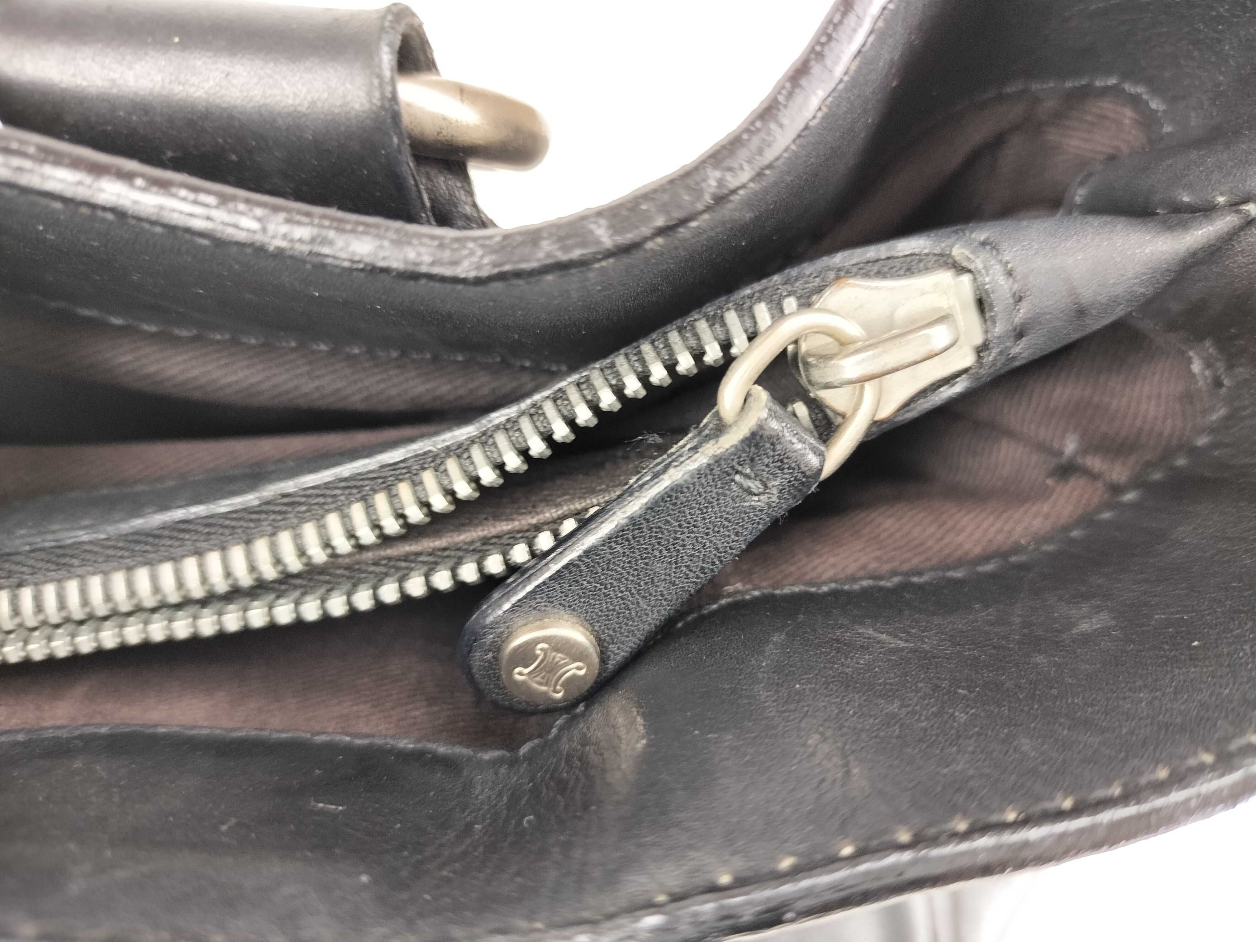 handbag, Celine Boogie Bag, black leather handbag. — view 14