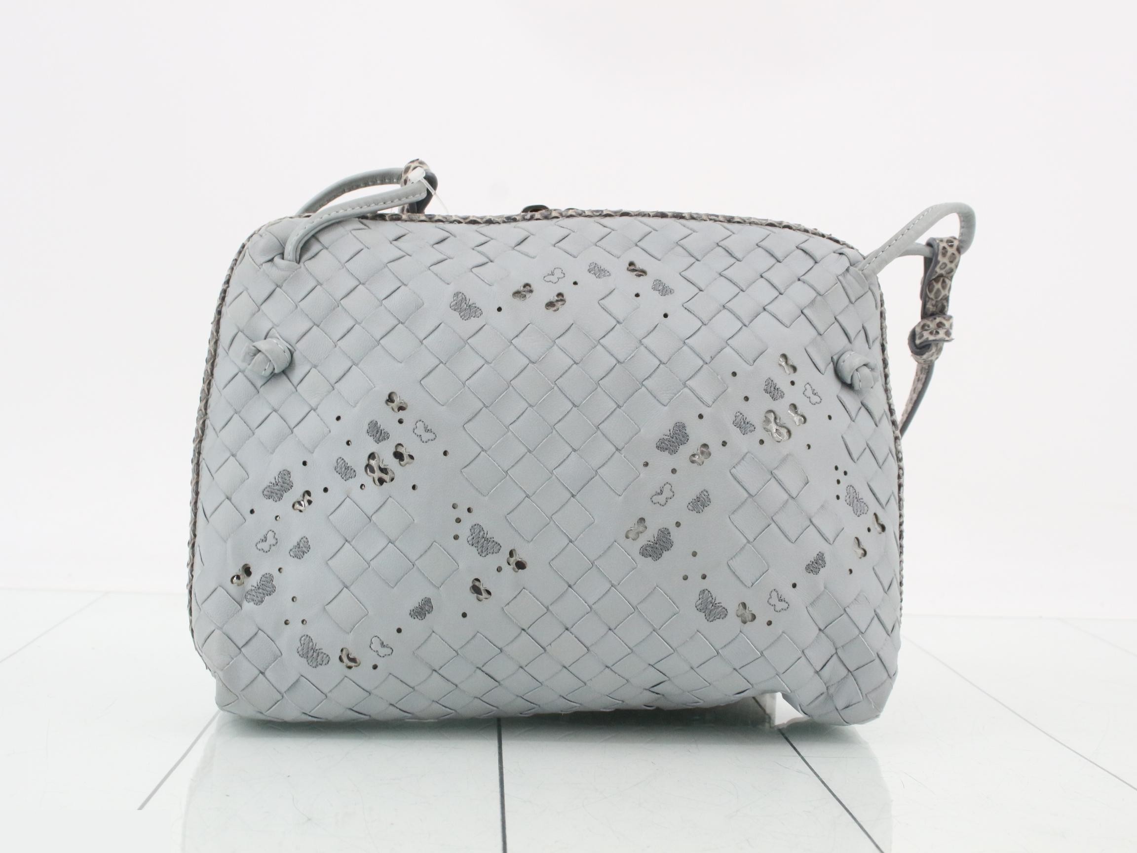 Nodini Leather Blue Intrecciato — view 2