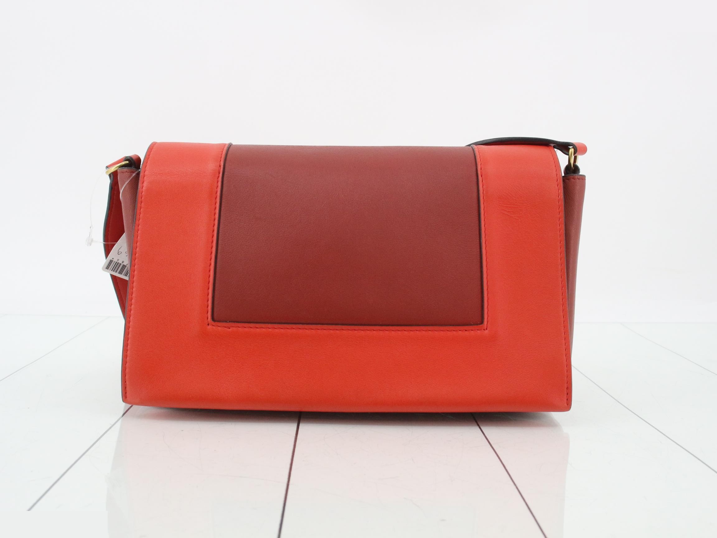 Frame Leather Semi-Shoulder Bag, Two-Tone — view 2