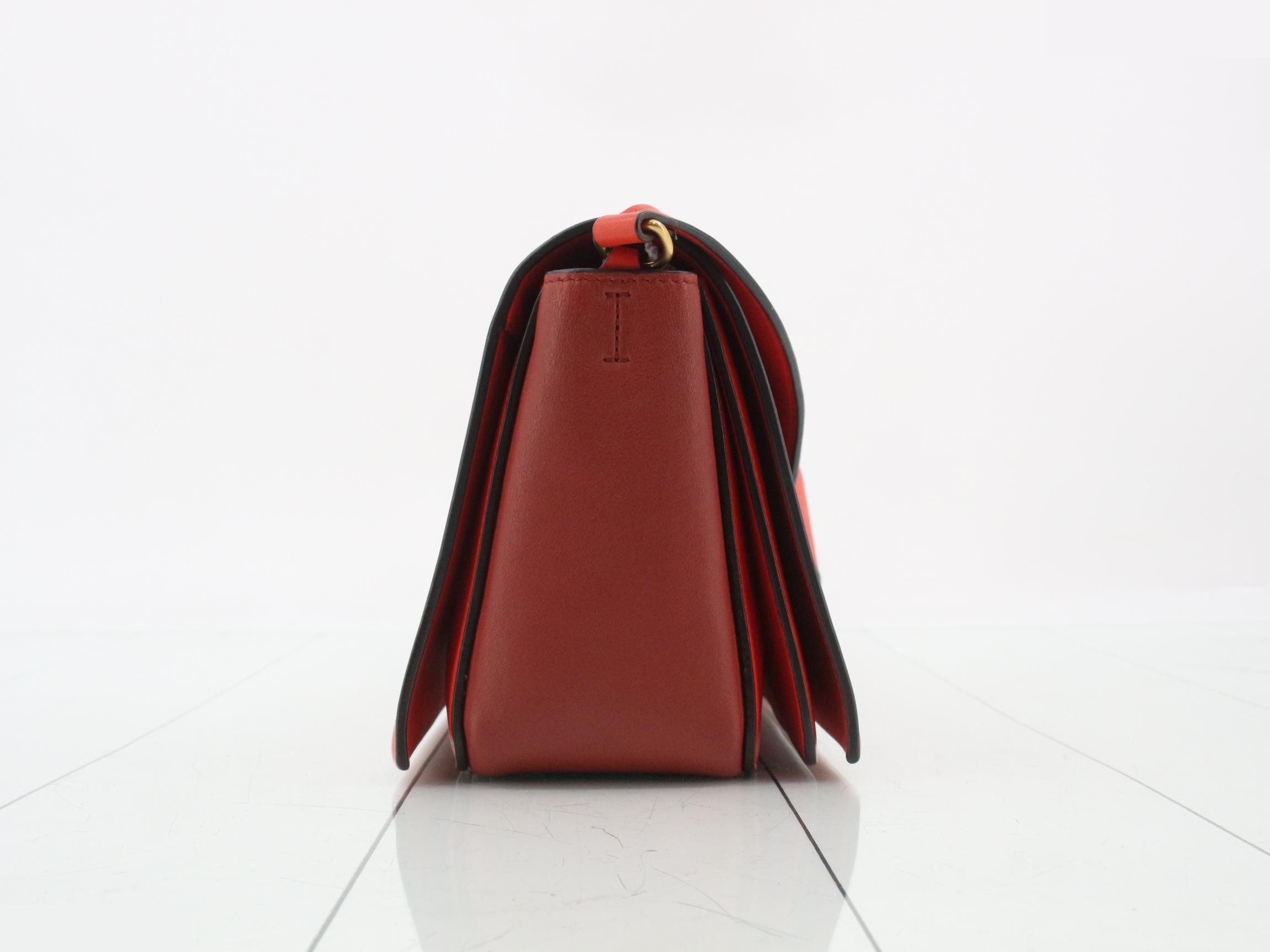 Frame Leather Semi-Shoulder Bag, Two-Tone — view 4