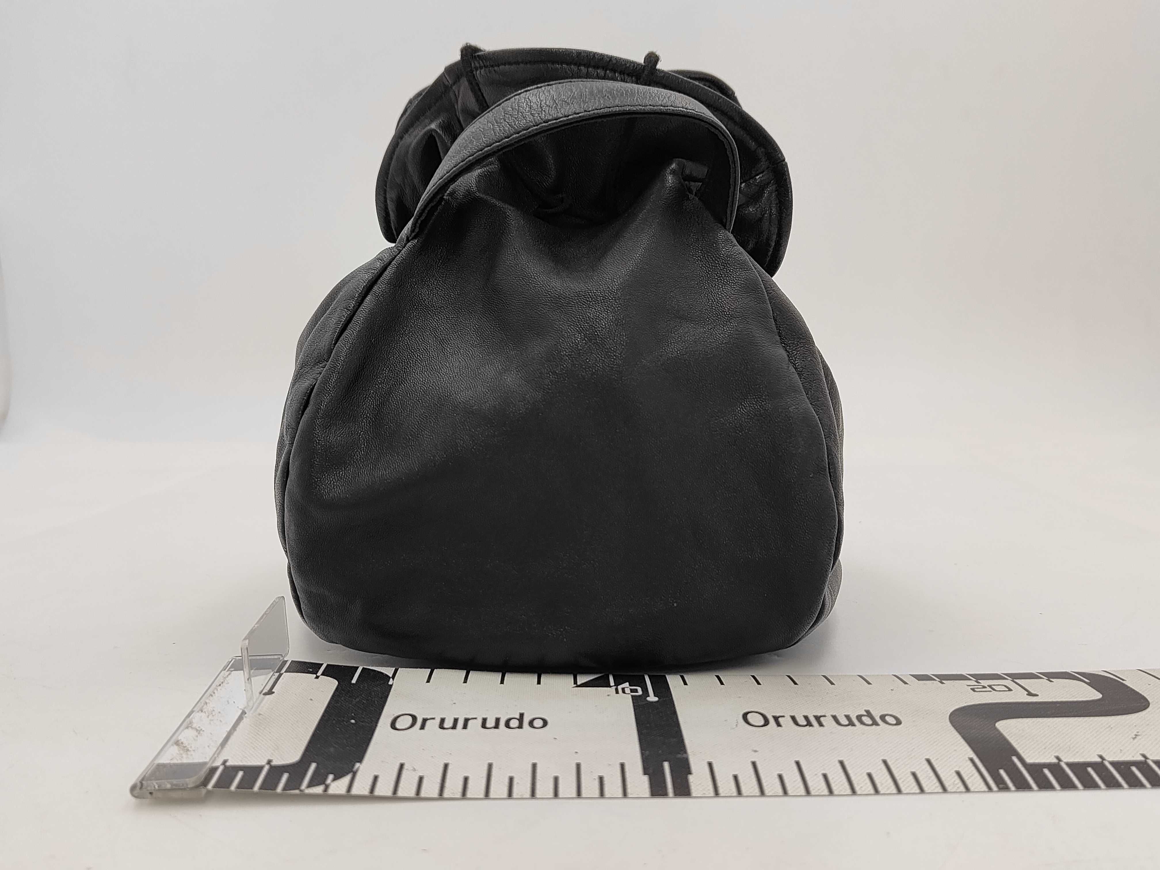 drawstring handbag, lambskin, black, serial number 5770687 — view 2