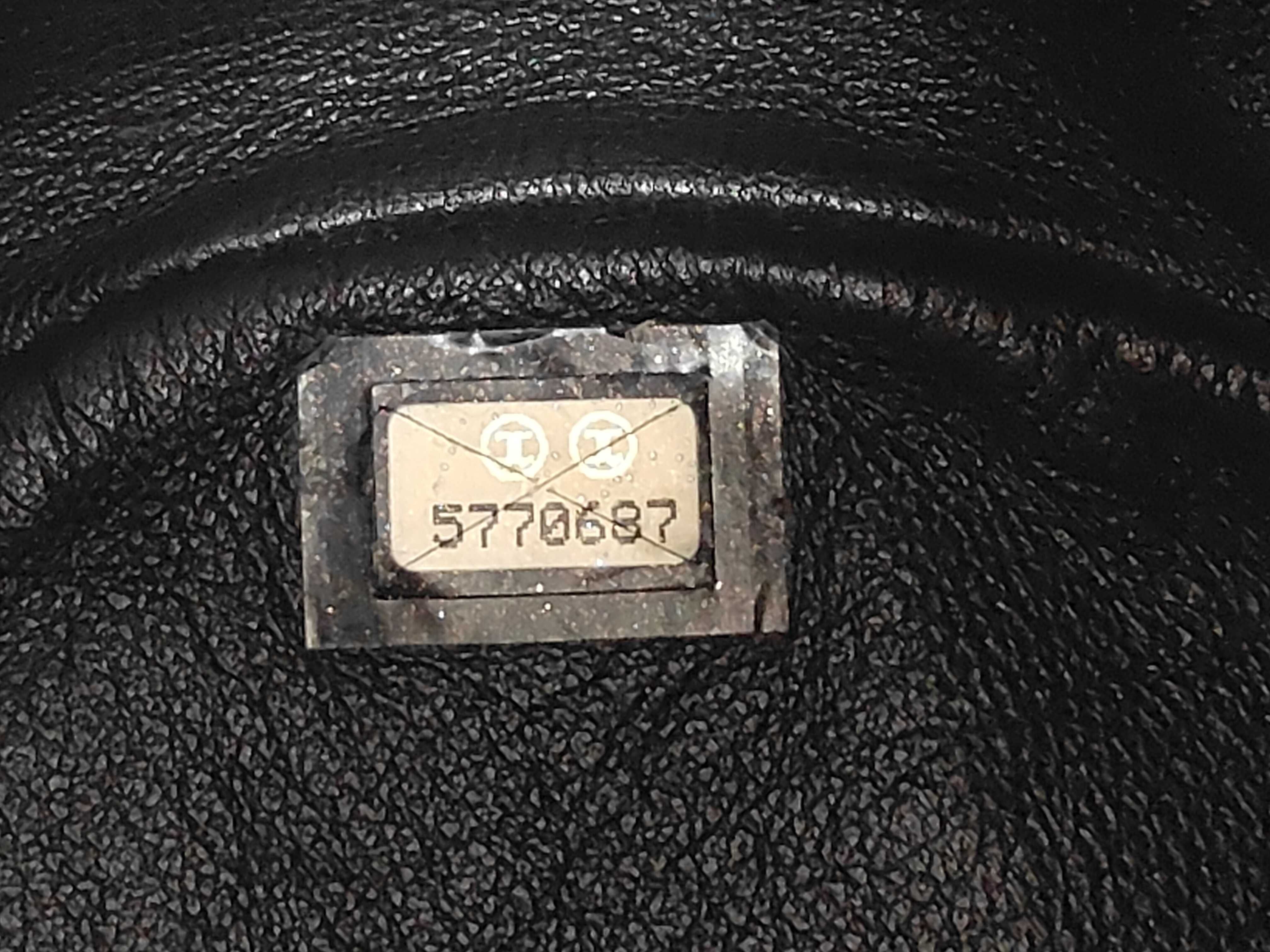 drawstring handbag, lambskin, black, serial number 5770687 — view 10