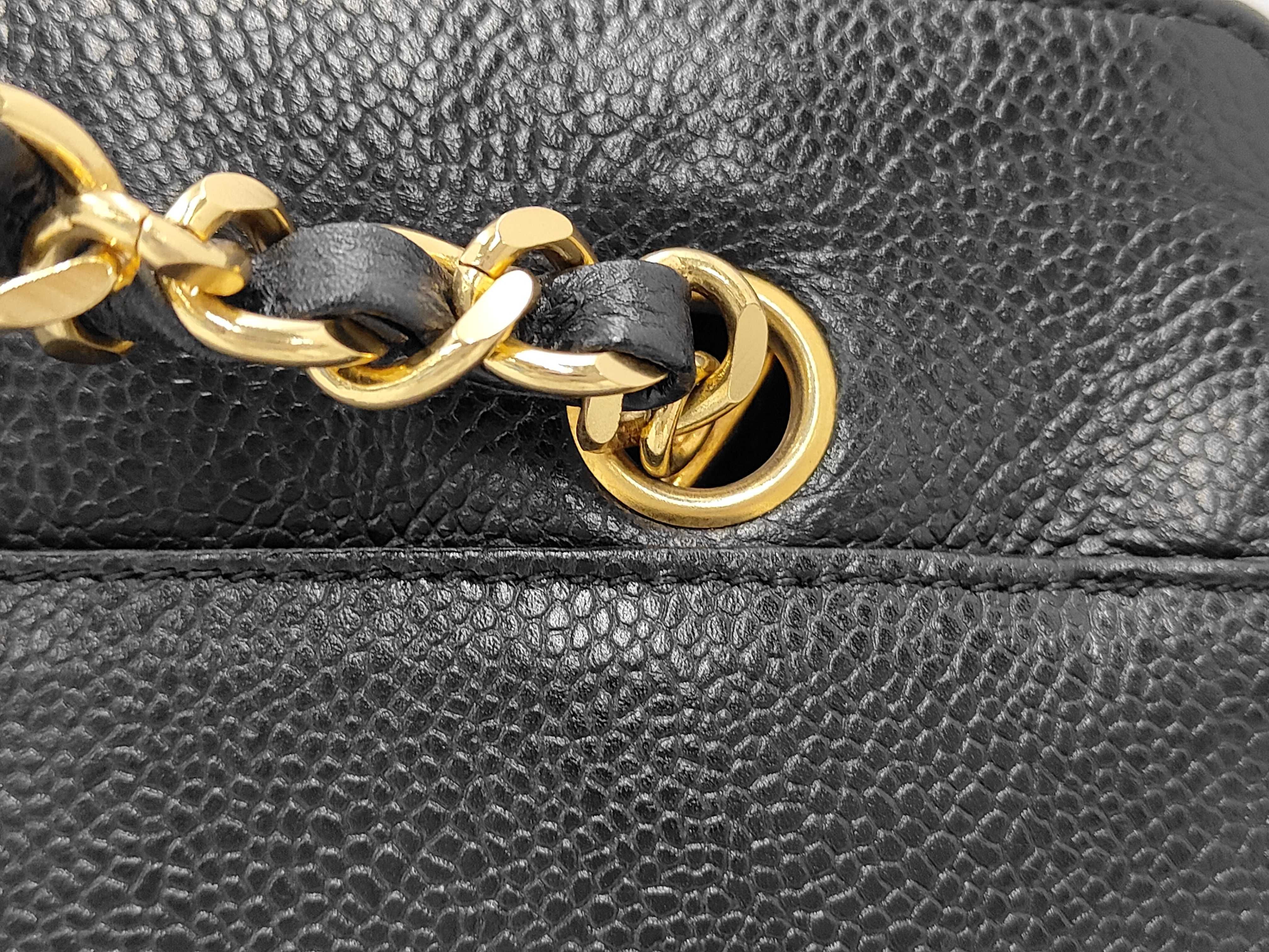Caviar Skin Triple Coco Chain Shoulder Bag — view 3