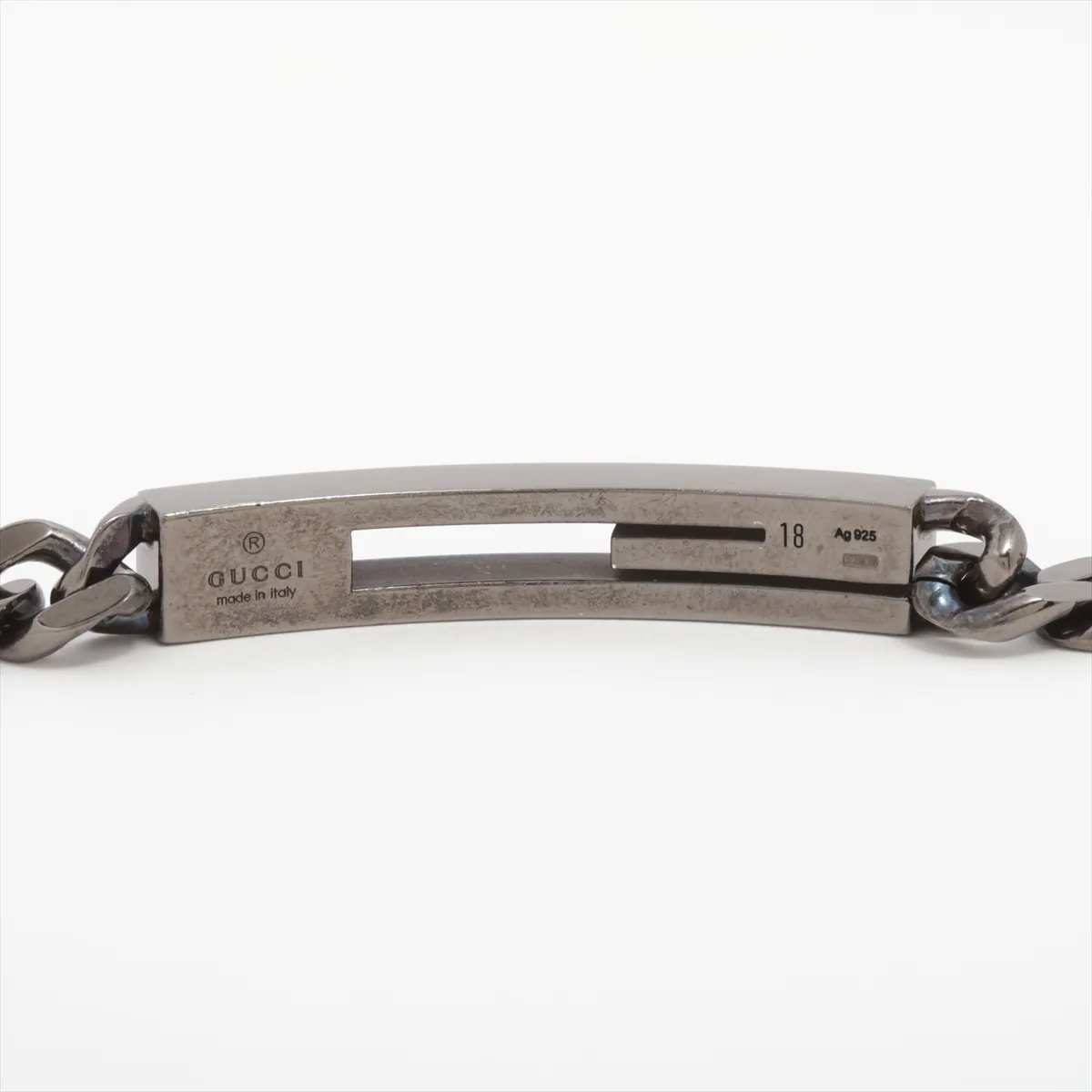Cutout G Bracelet, 18 925 Sterling Silver, 29.1g. Shows signs of wear, — view 3