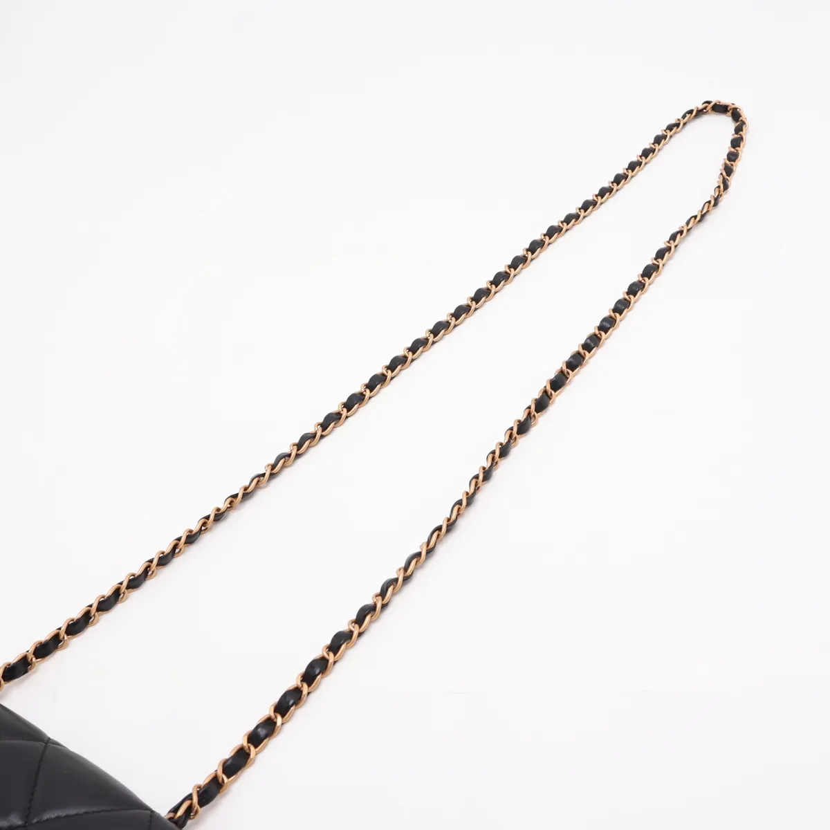 Matelassé Lambskin Chain Shoulder Bag, Black with Gold Hardware, JT3AG08H, Random Plate — view 5