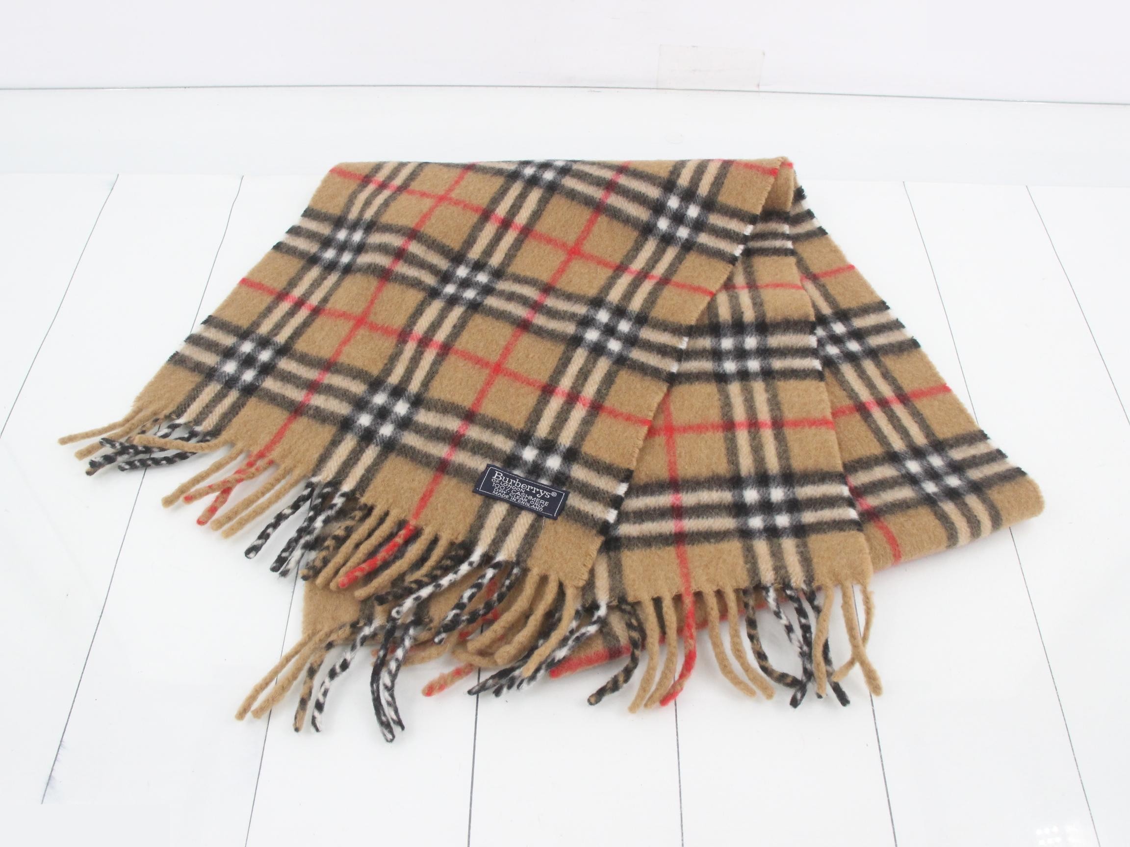 scarf, 100% cashmere, Nova Check pattern, beige, with tags. — view 2
