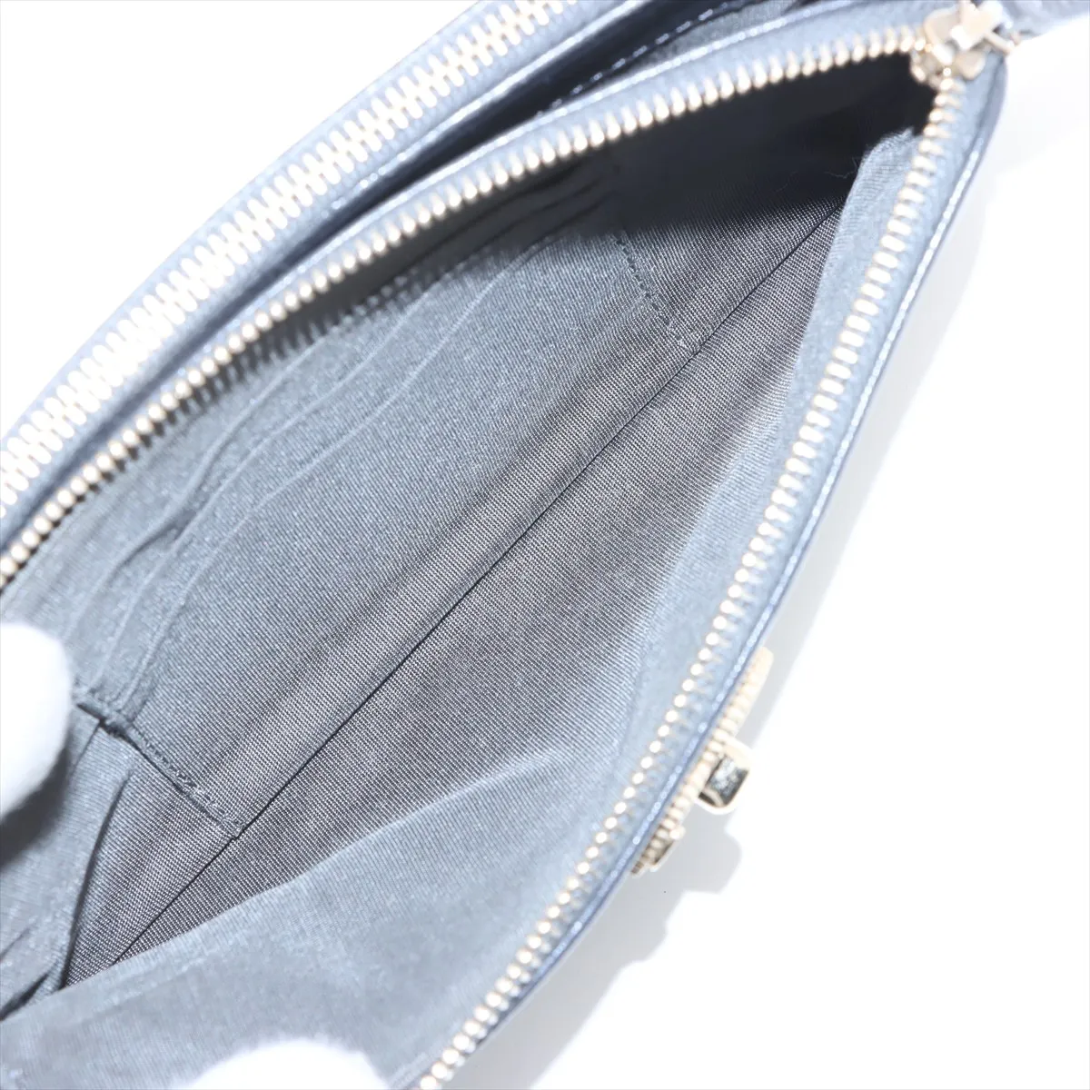 Mademoiselle Lambskin Chain Wallet Gray Silver Hardware 26751117 No. 26 — view 7
